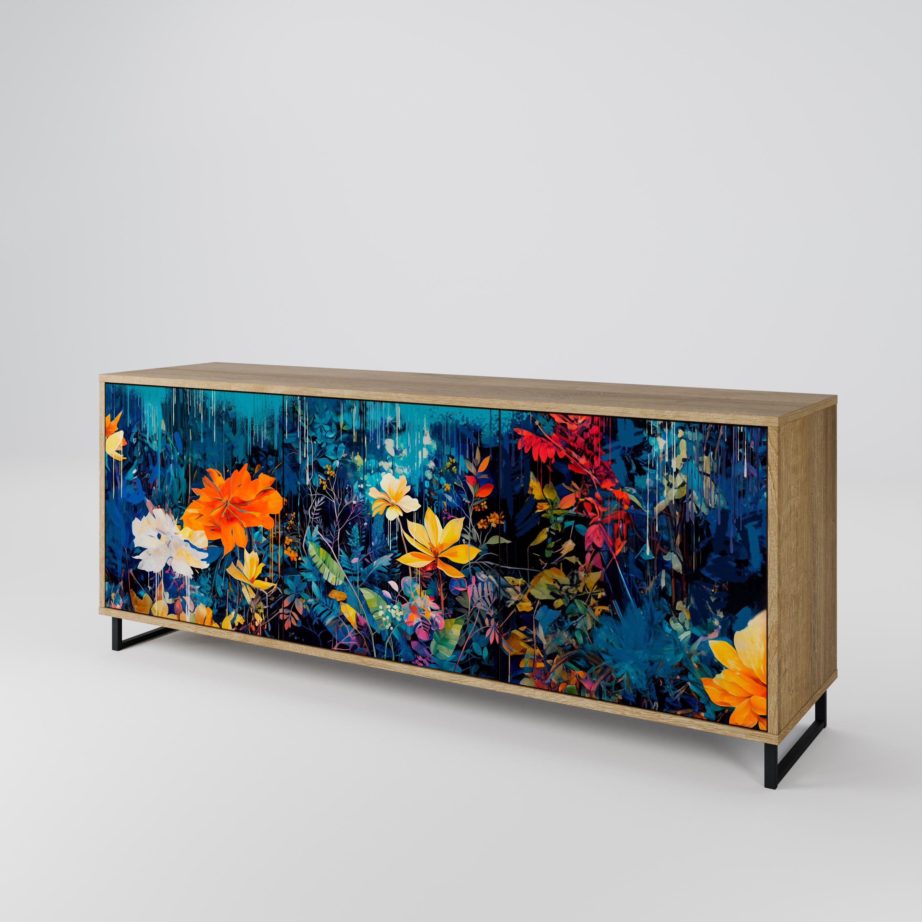 MIDNIGHT BLOSSOM 3-Door Sideboard