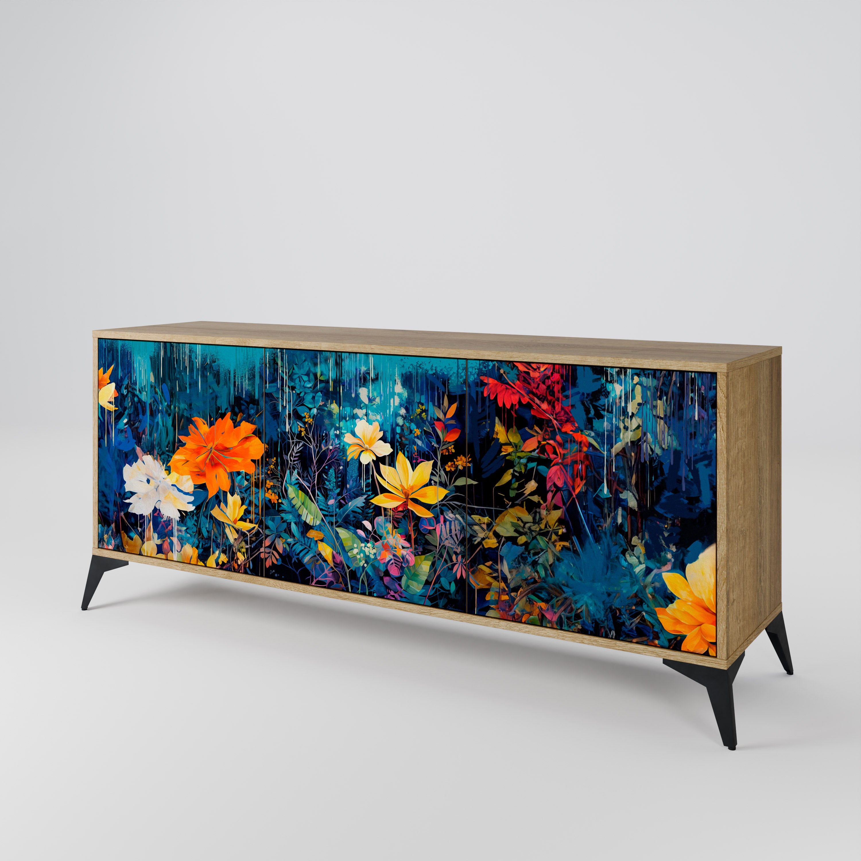 MIDNIGHT BLOSSOM 3-Door Sideboard
