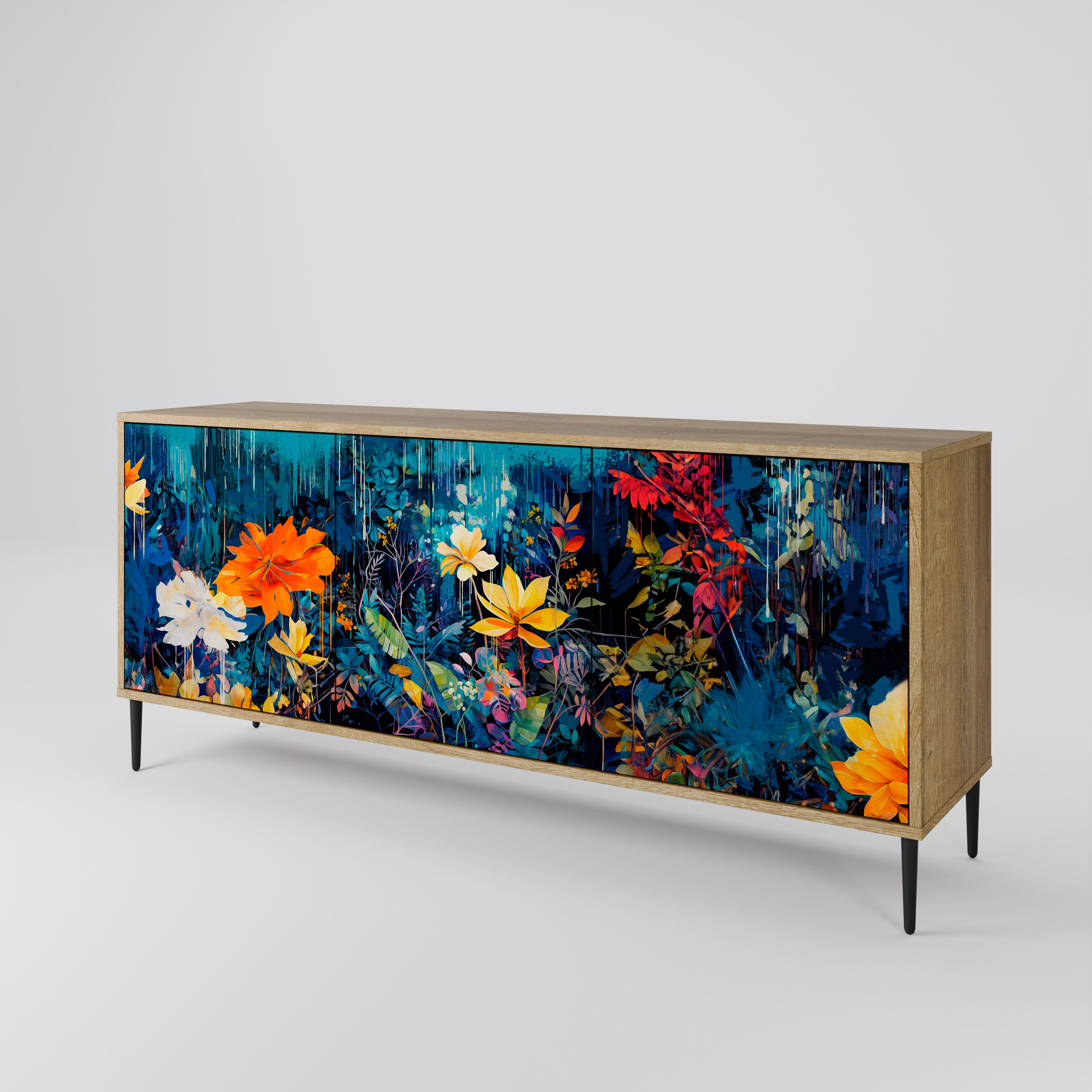 MIDNIGHT BLOSSOM 3-Door Sideboard