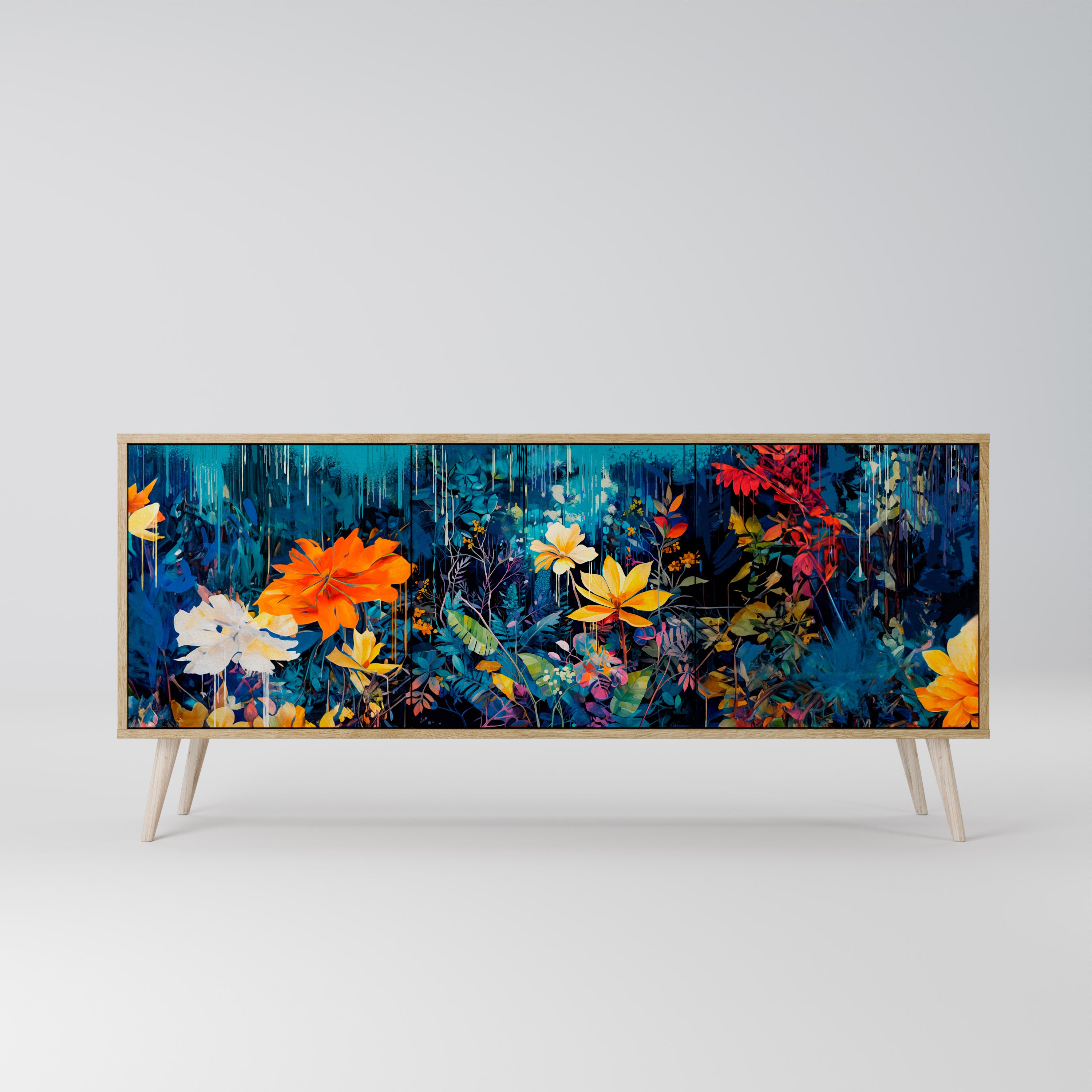 MIDNIGHT BLOSSOM 3-Door Sideboard
