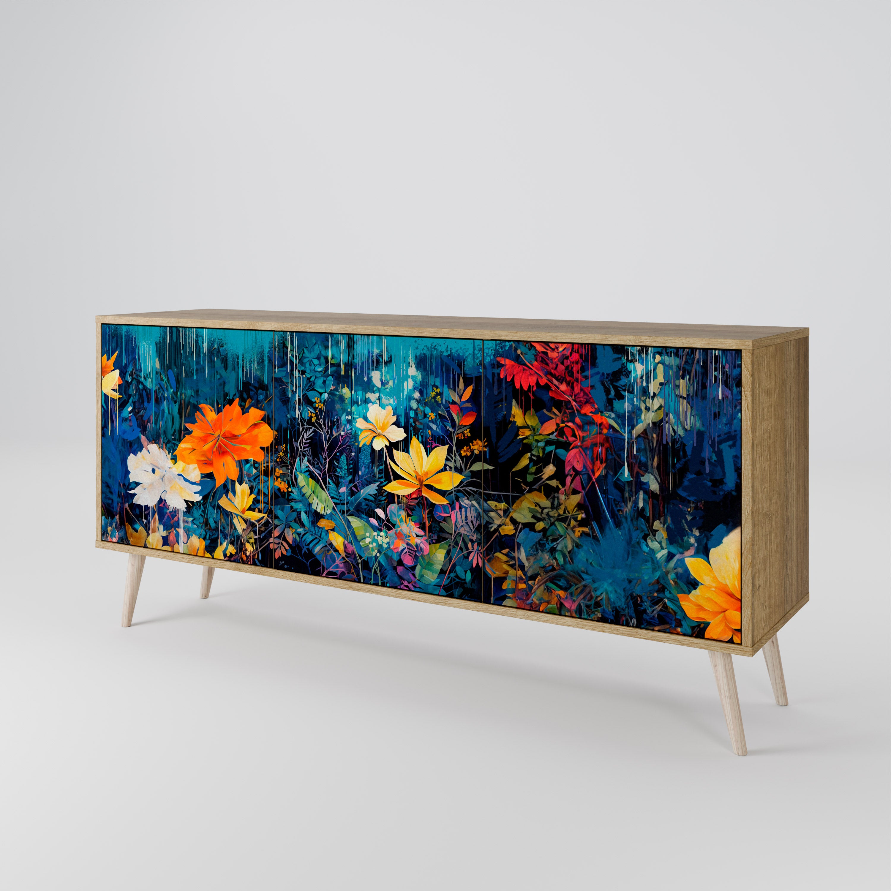 MIDNIGHT BLOSSOM 3-Door Sideboard