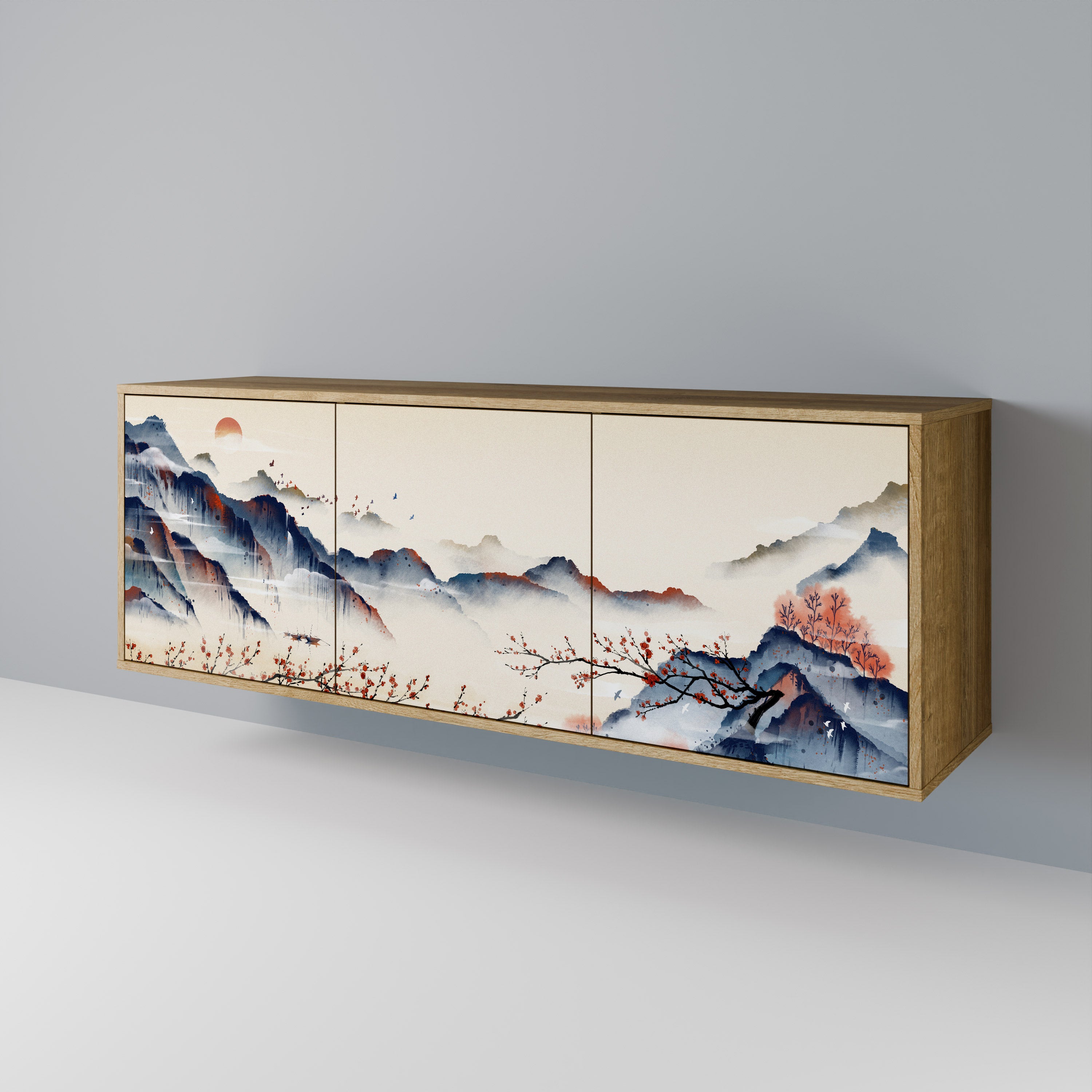 JAPANESE LANDSCAPE 3-Door Sideboard