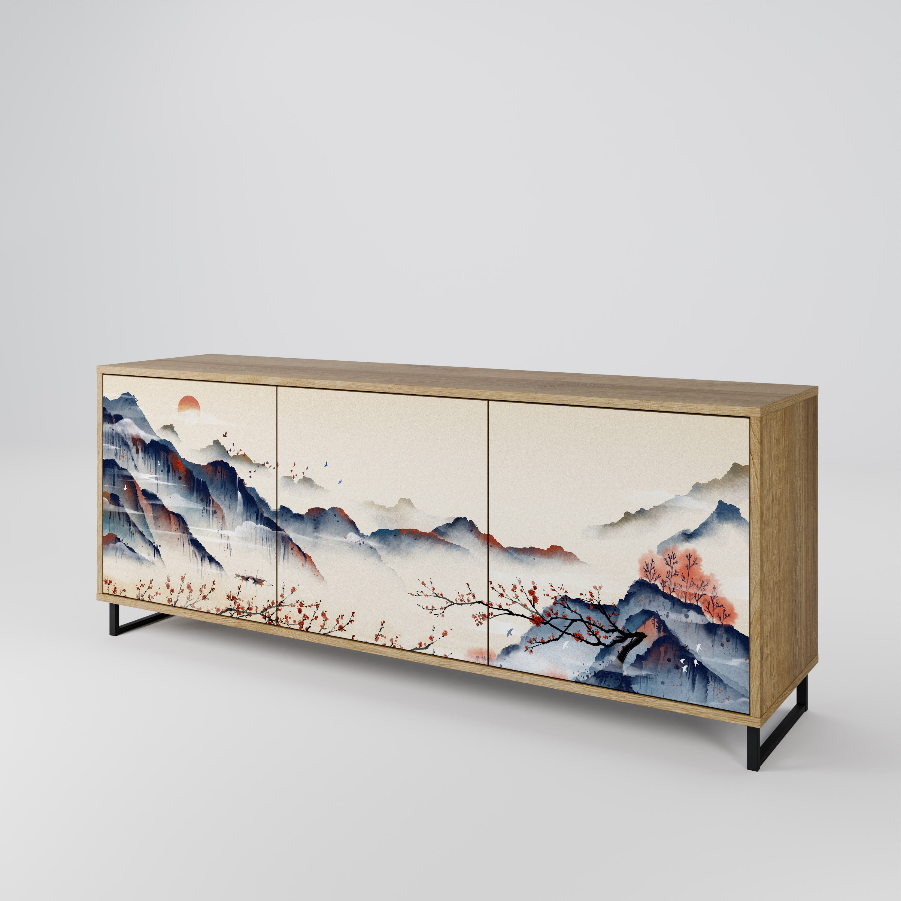 JAPANESE LANDSCAPE 3-Door Sideboard