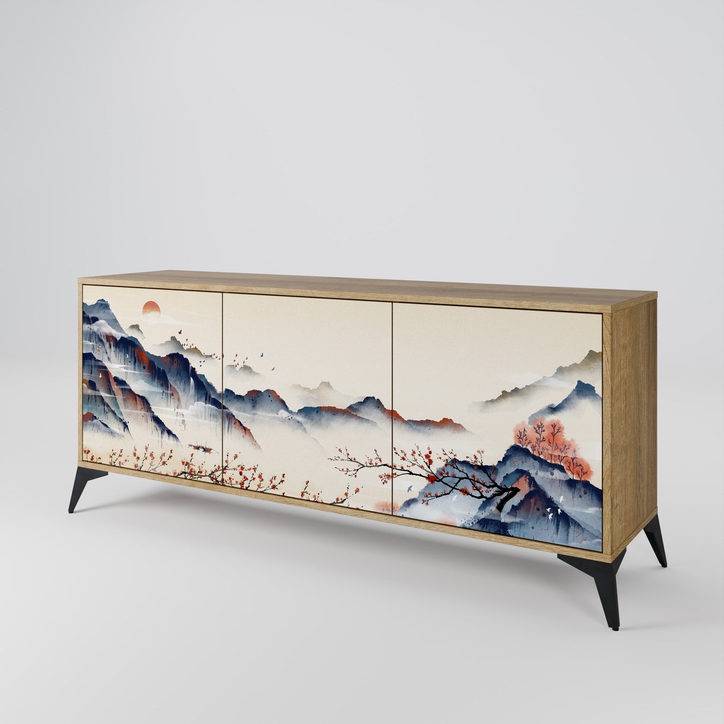 JAPANESE LANDSCAPE Třídveřová komoda