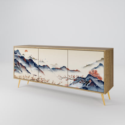 JAPANESE LANDSCAPE Třídveřová komoda