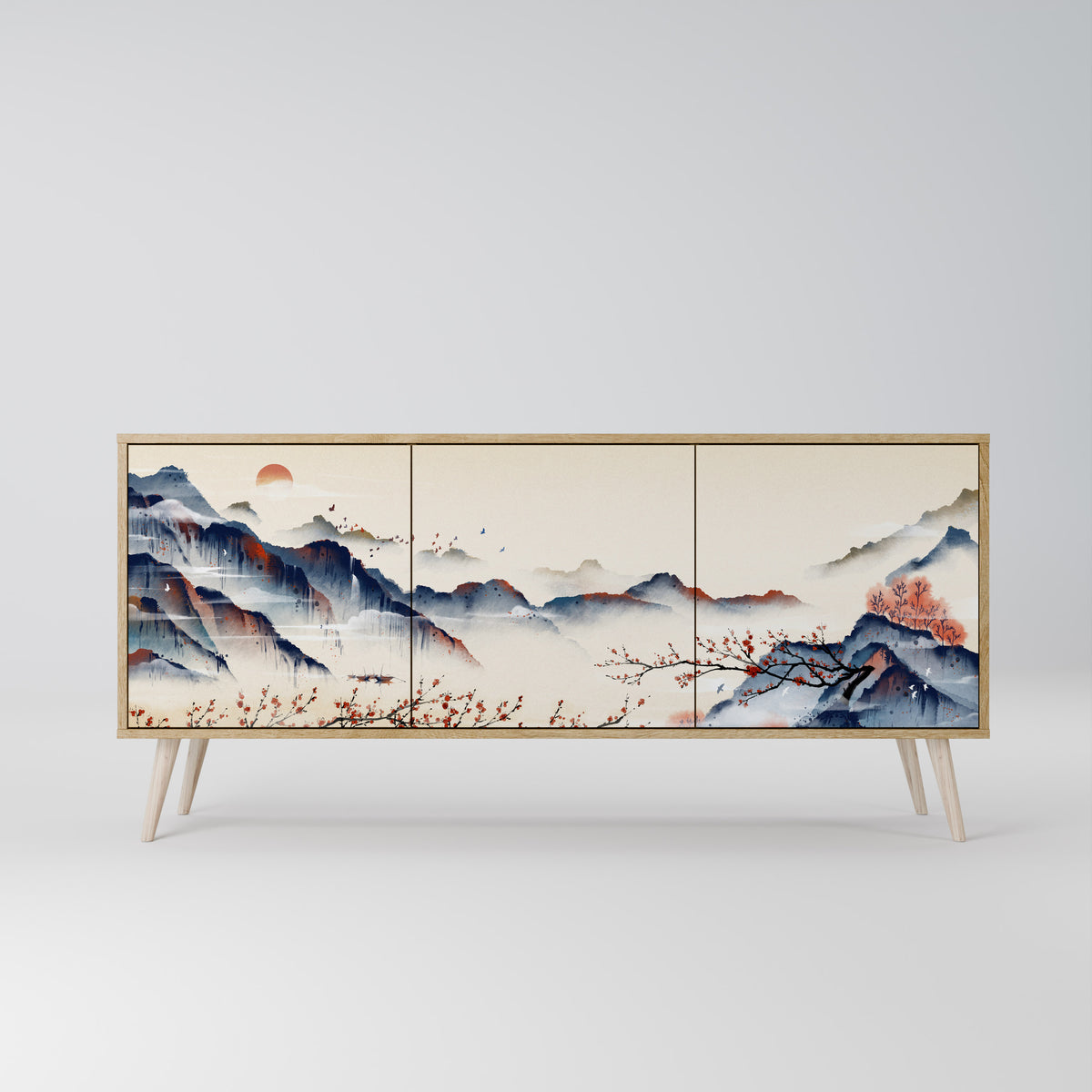 JAPANESE LANDSCAPE Třídveřová komoda