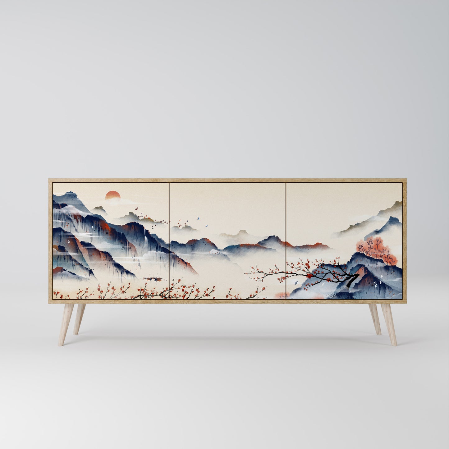 JAPANESE LANDSCAPE Třídveřová komoda