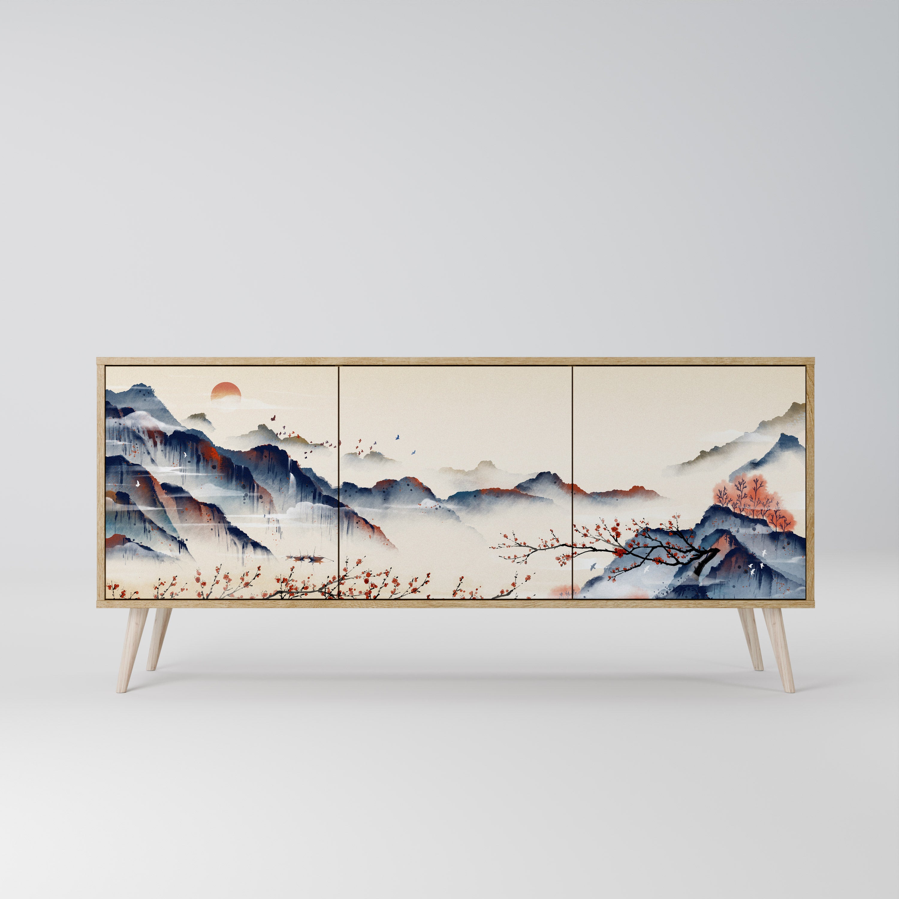 JAPANESE LANDSCAPE 3-Door Sideboard