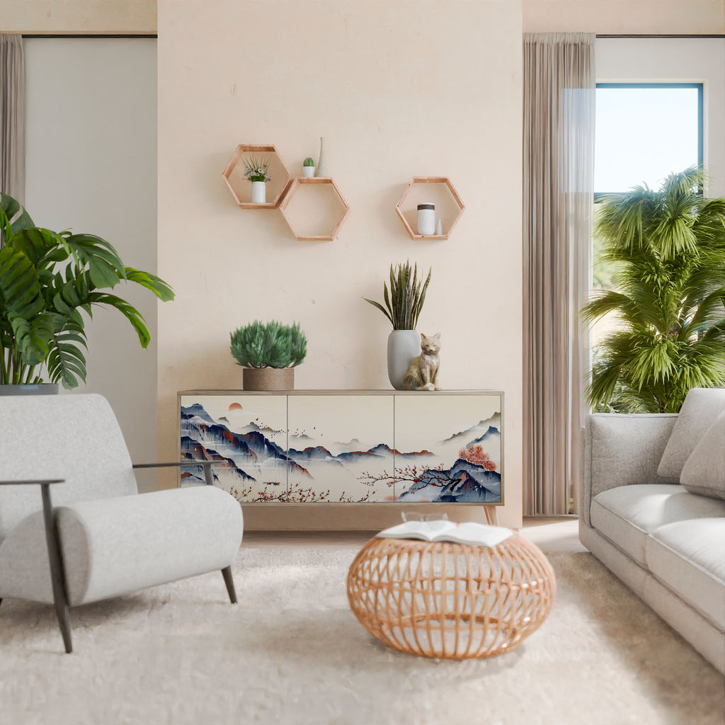 JAPANESE LANDSCAPE 3-Door Sideboard
