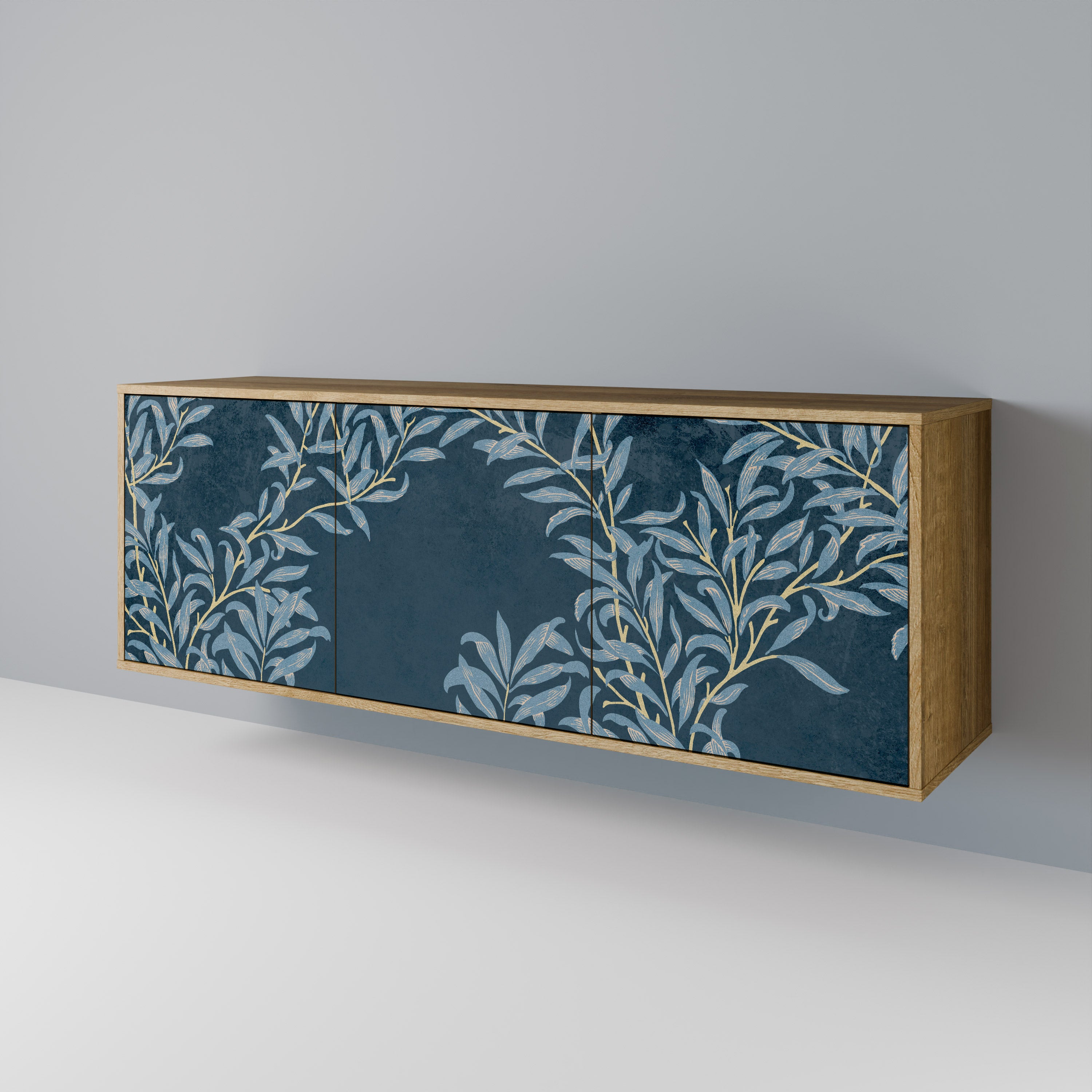 BLUE LEAVES 3-Door Sideboard
