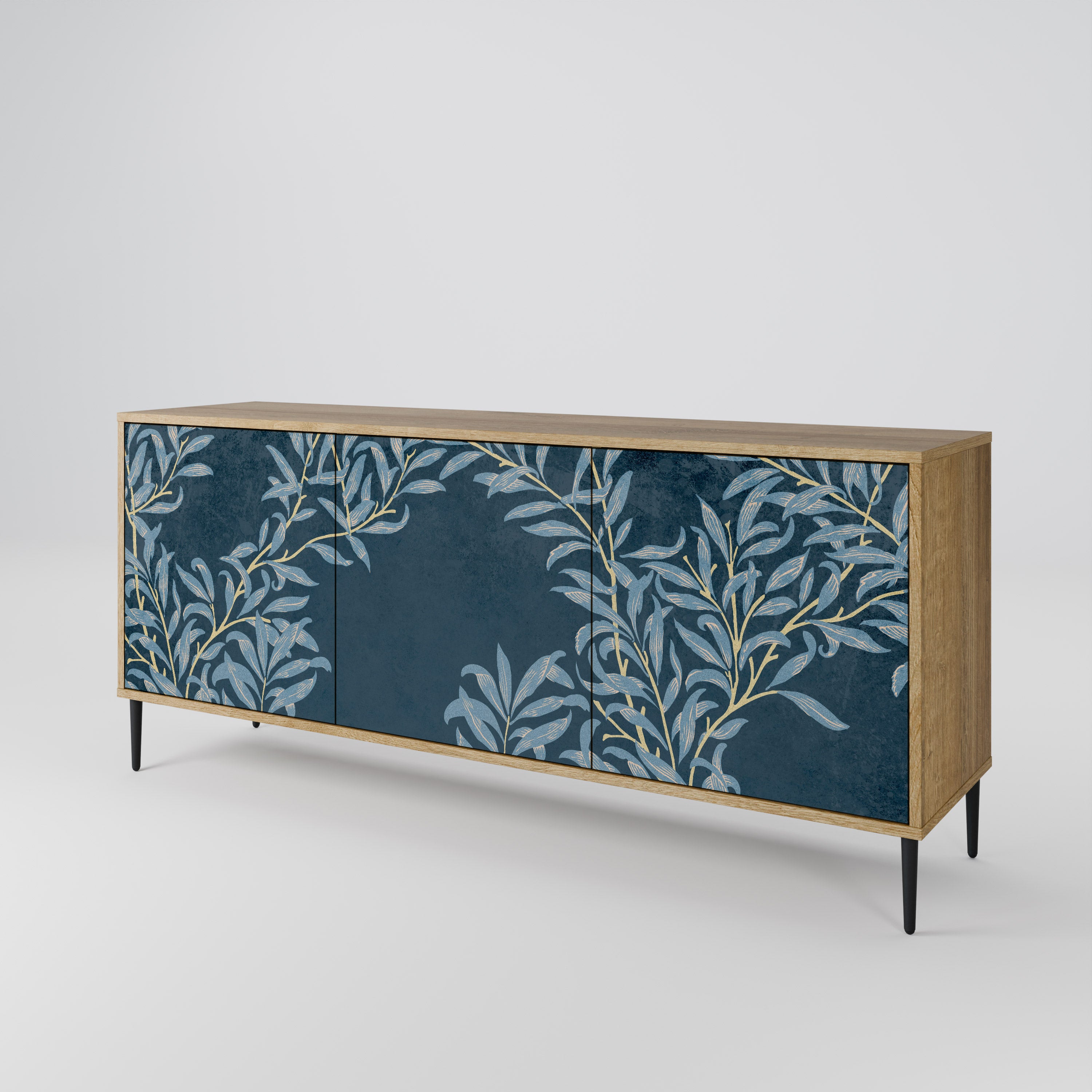BLUE LEAVES 3-Door Sideboard