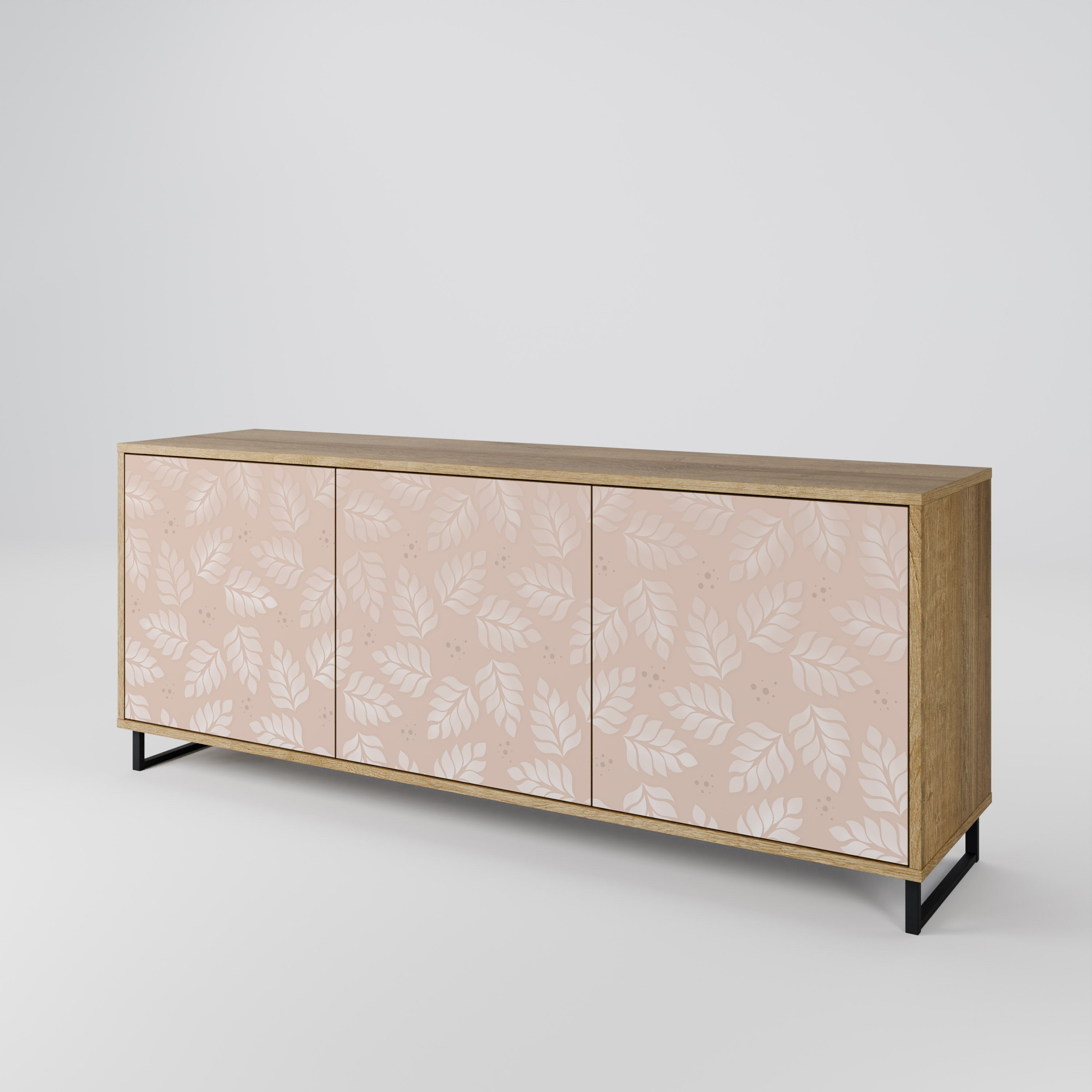 LEAVES ON BEIGE 3-Door Sideboard
