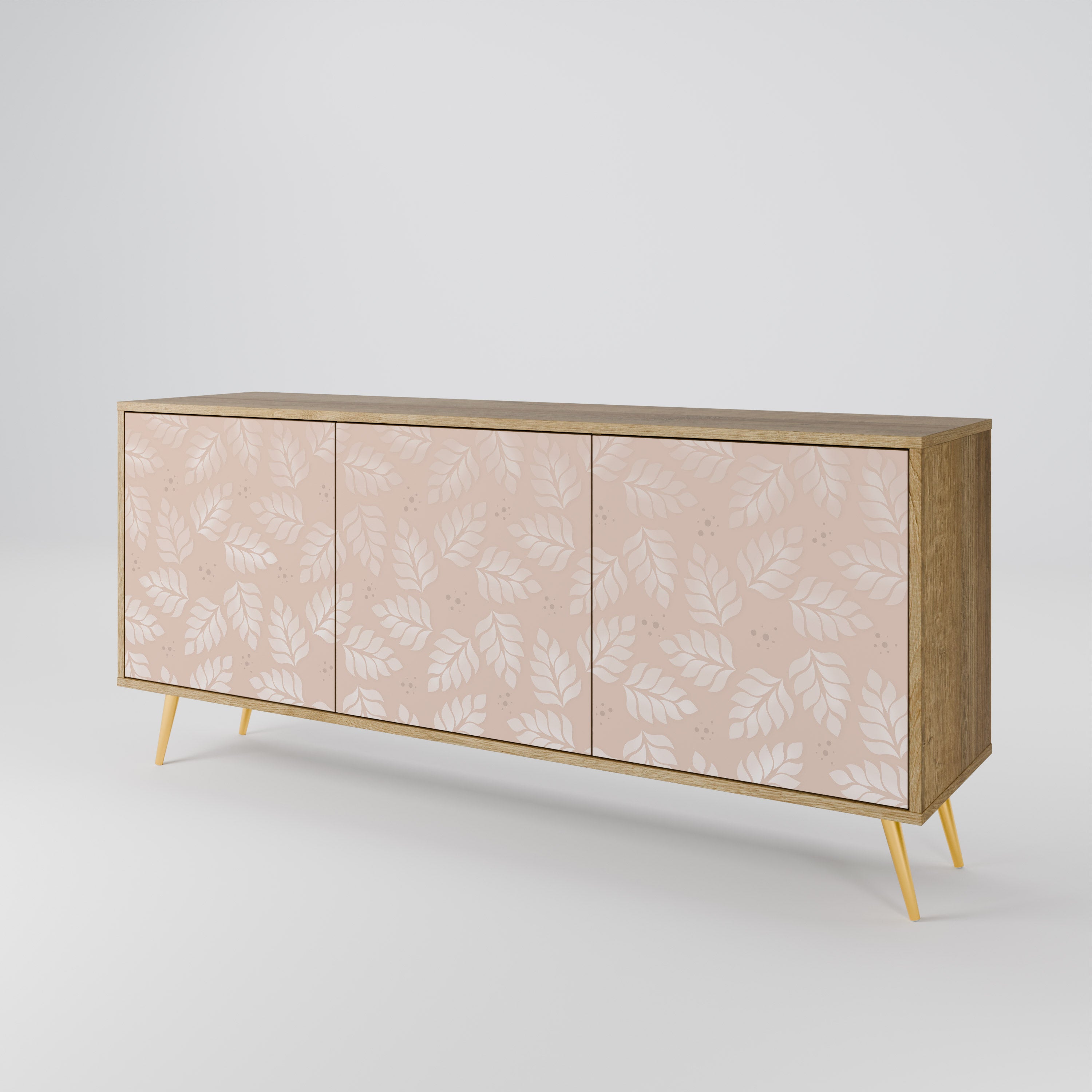 LEAVES ON BEIGE 3-Door Sideboard