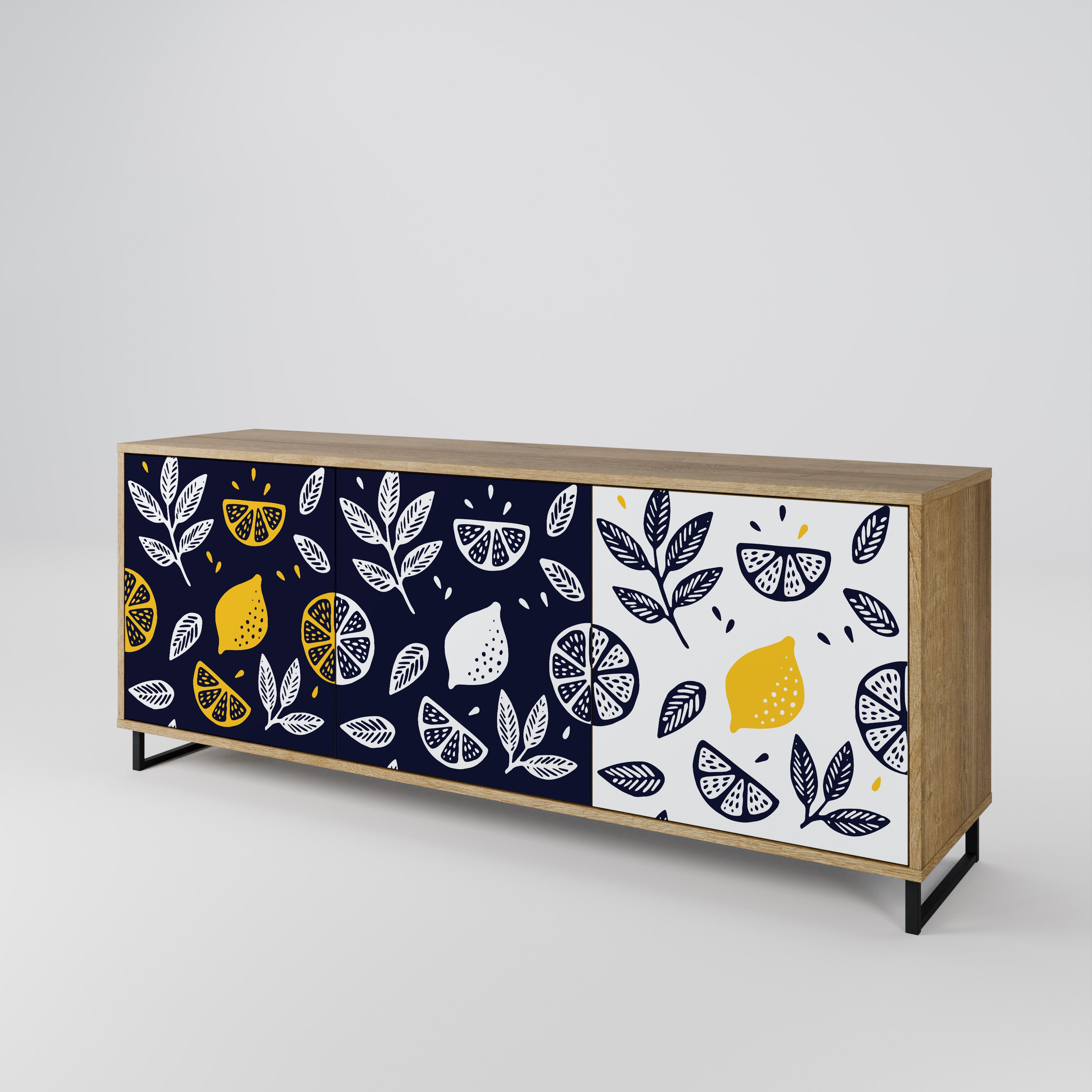 CITRUS BLACK AND WHITE 3-Door Sideboard