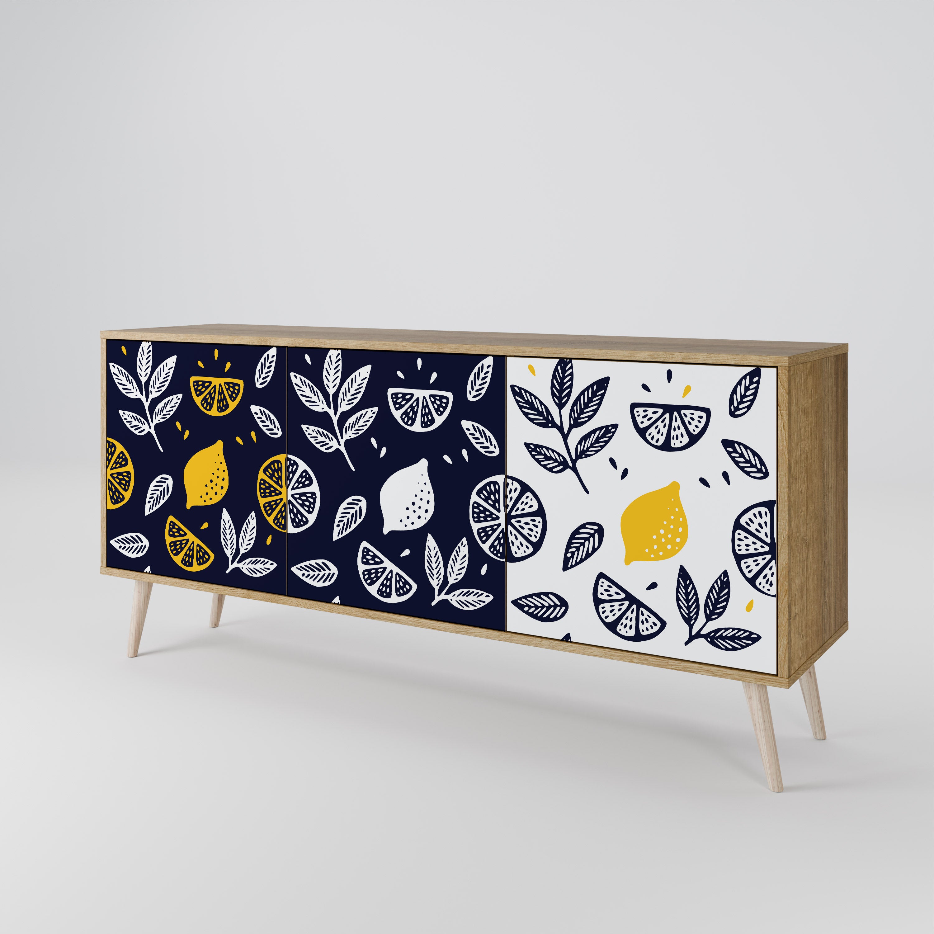 CITRUS BLACK AND WHITE 3-Door Sideboard