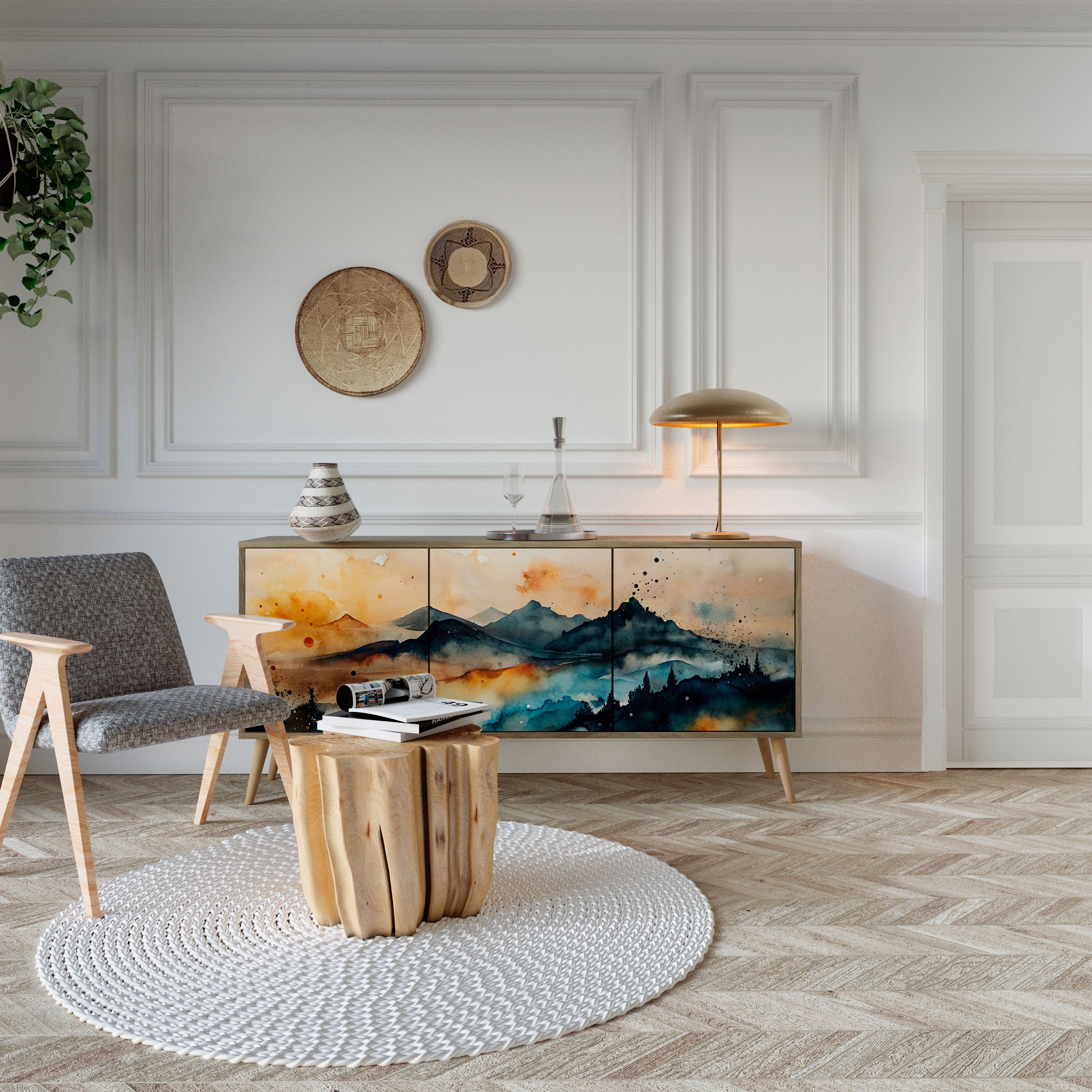 OMINOUS MOUNTAINS 3-Door Sideboard