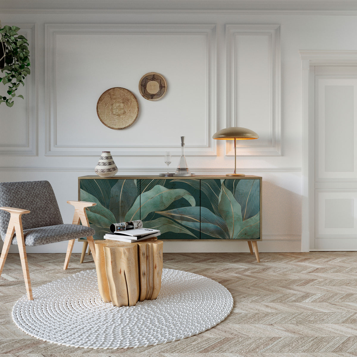 ROYAL GREEN Třídveřová komoda