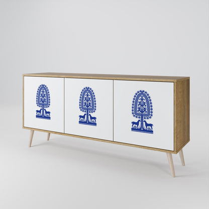 POLISH FOLK ART Třídveřová komoda