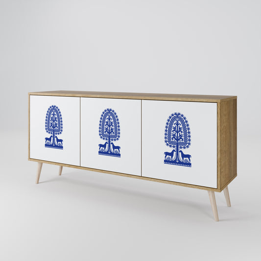 POLISH FOLK ART Třídveřová komoda