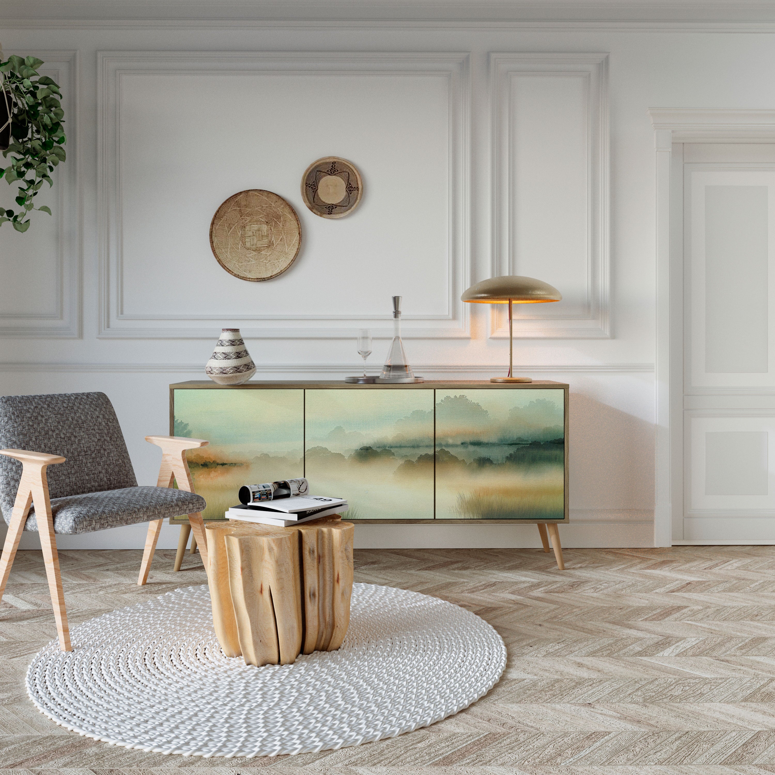 MORNING BY THE LAKE 3-Door Sideboard