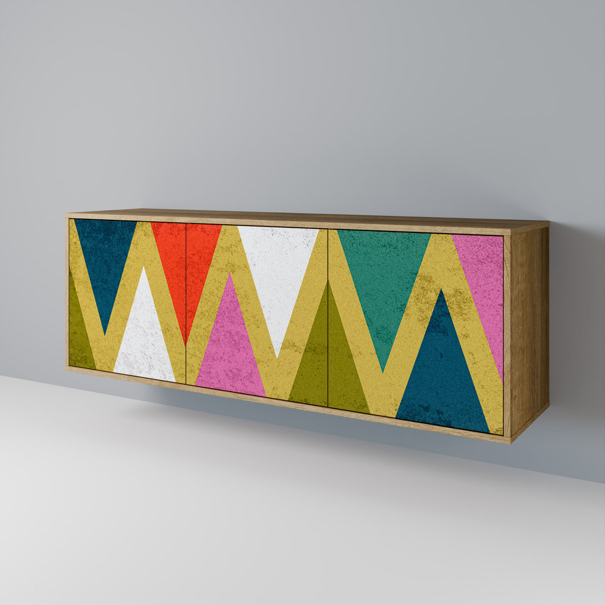 COLORFUL TRIANGLES Třídveřová komoda