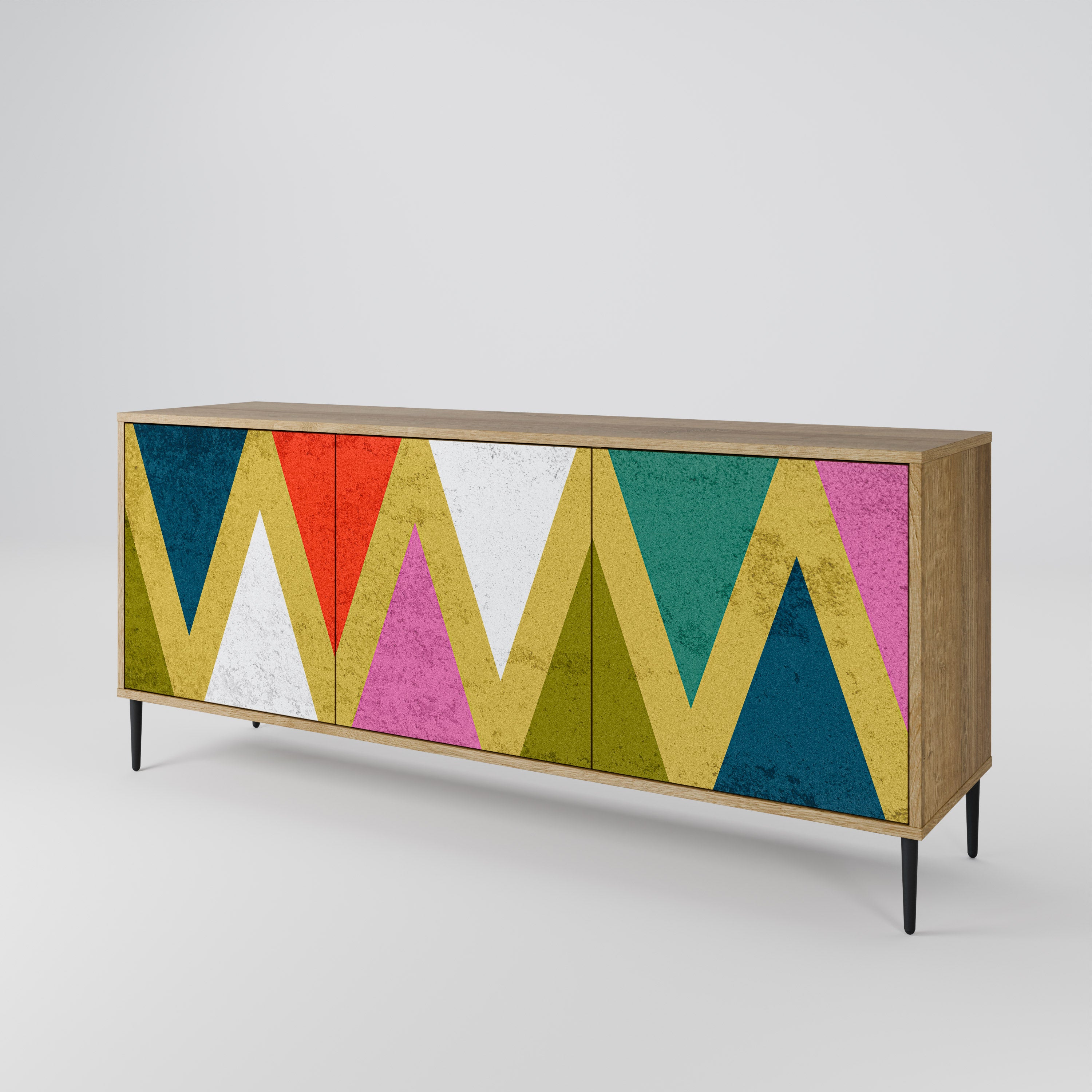 COLORFUL TRIANGLES 3-Door Sideboard
