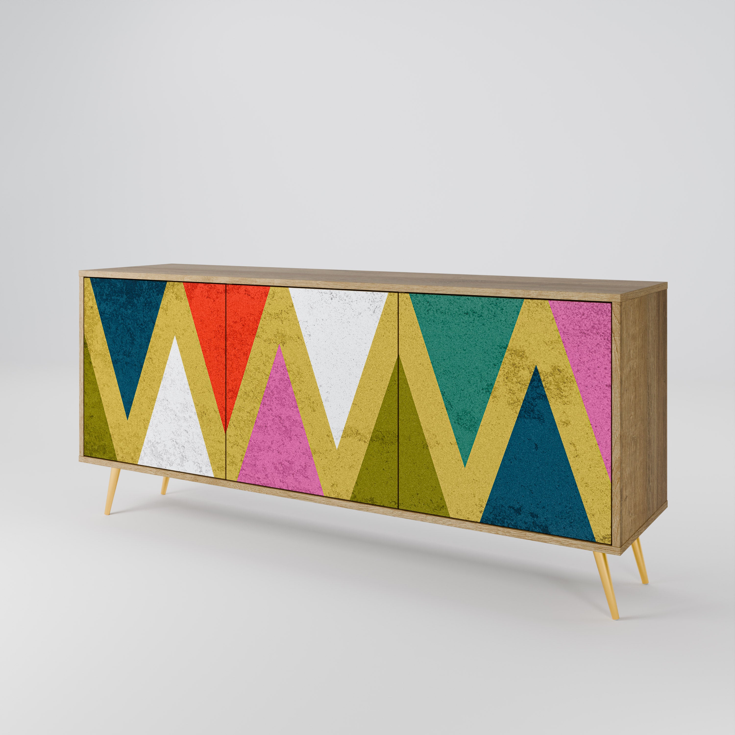 COLORFUL TRIANGLES 3-Door Sideboard