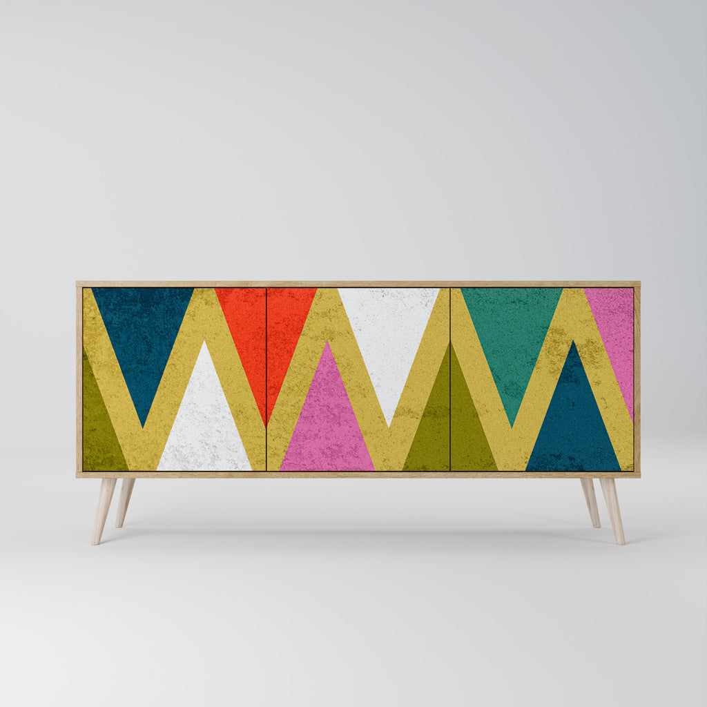 COLORFUL TRIANGLES 3-Door Sideboard