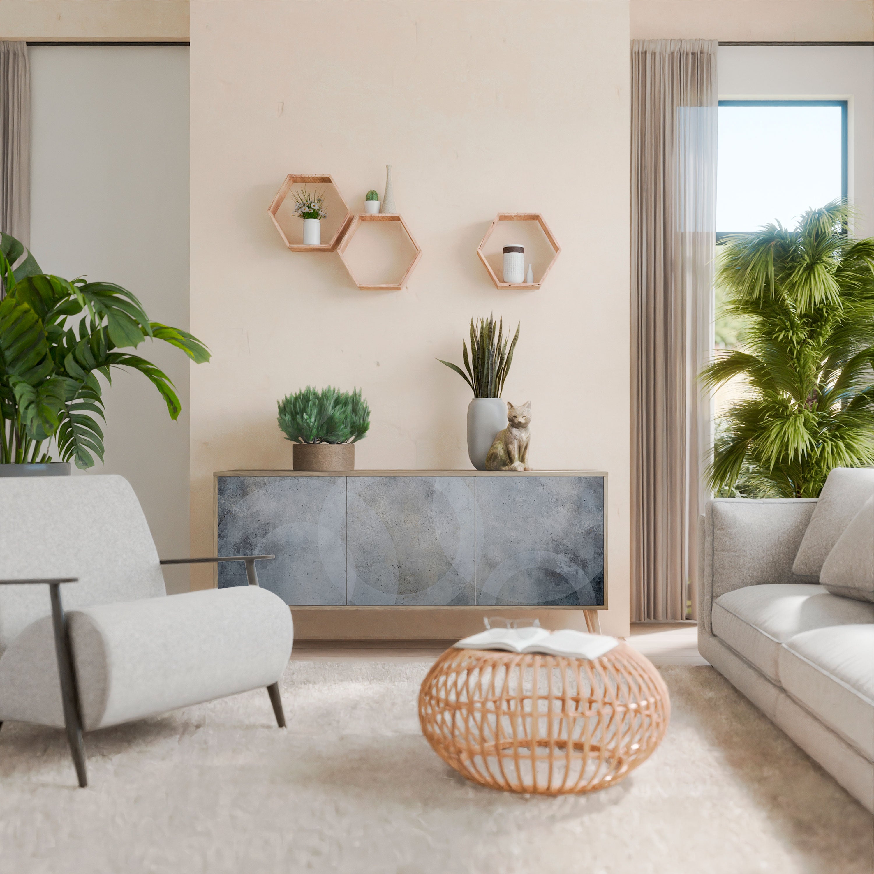 MUTED ARC 3-Door Sideboard