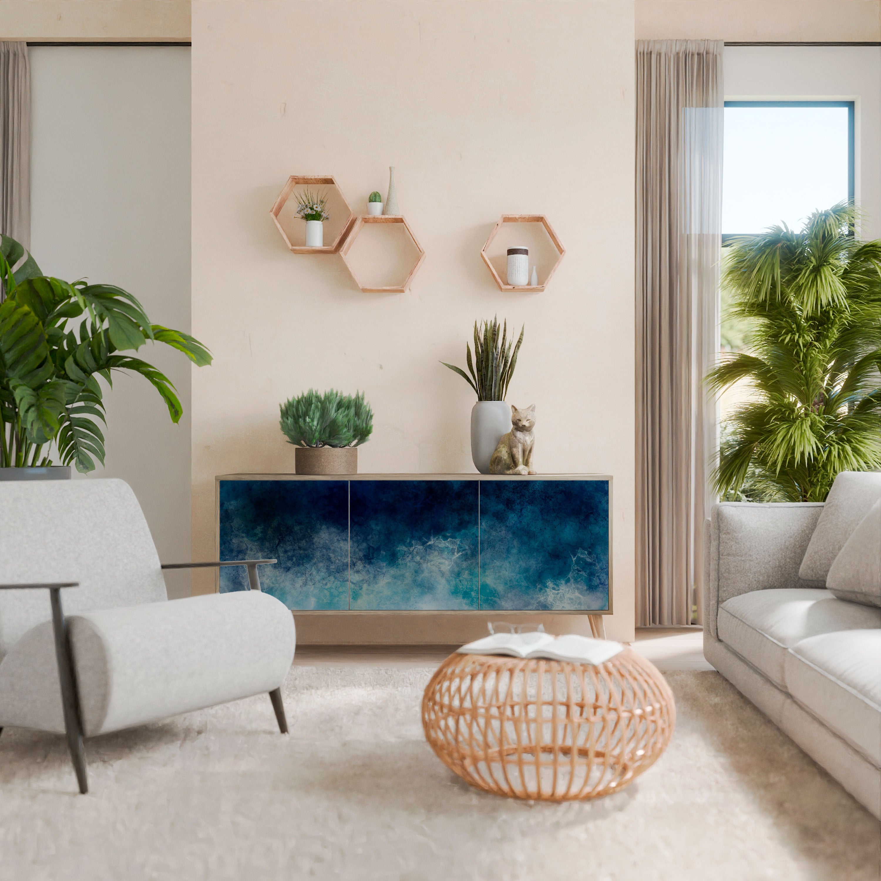 CELESTIAL FALL 3-Door Sideboard