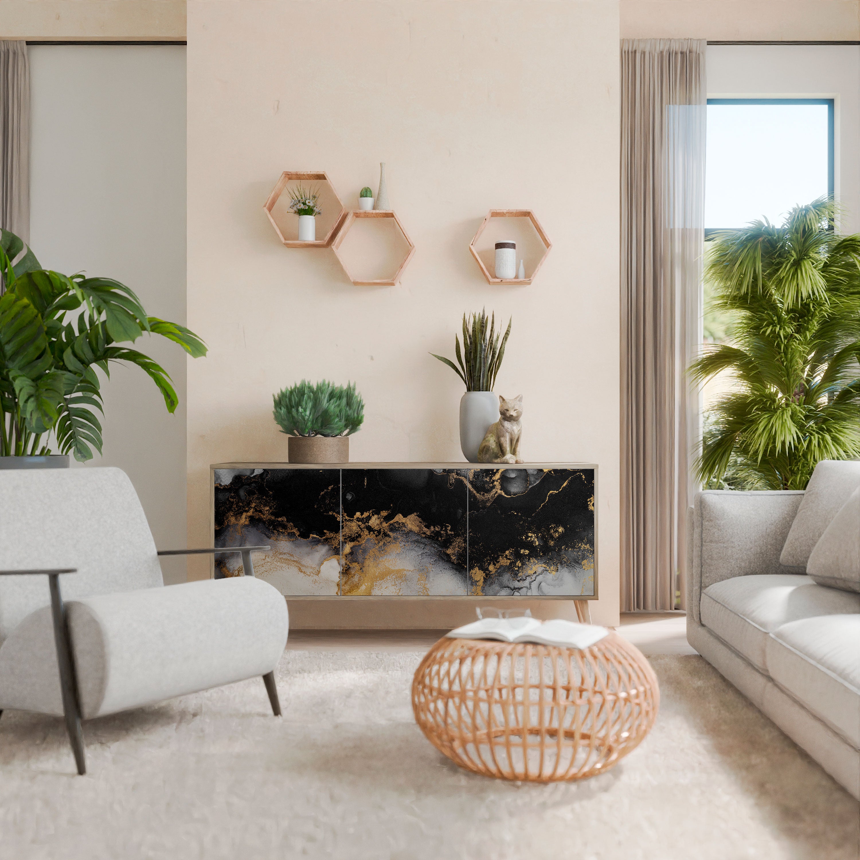 MARBLE OF TOMMORROW 3-Door Sideboard