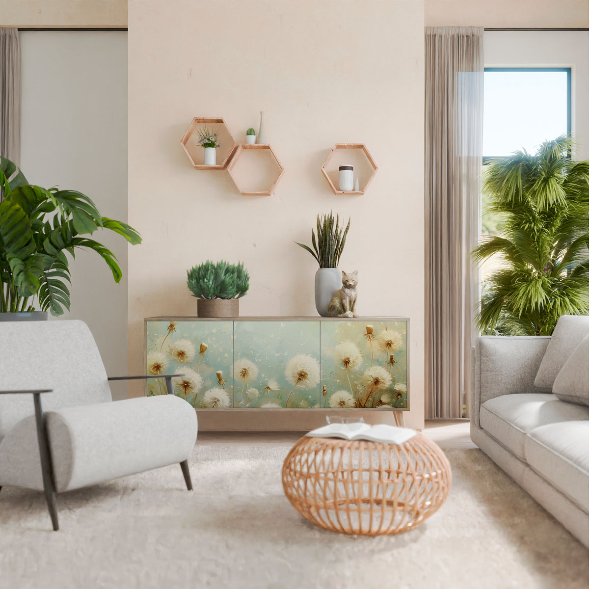 DREAMY MEADOW Třídveřová komoda