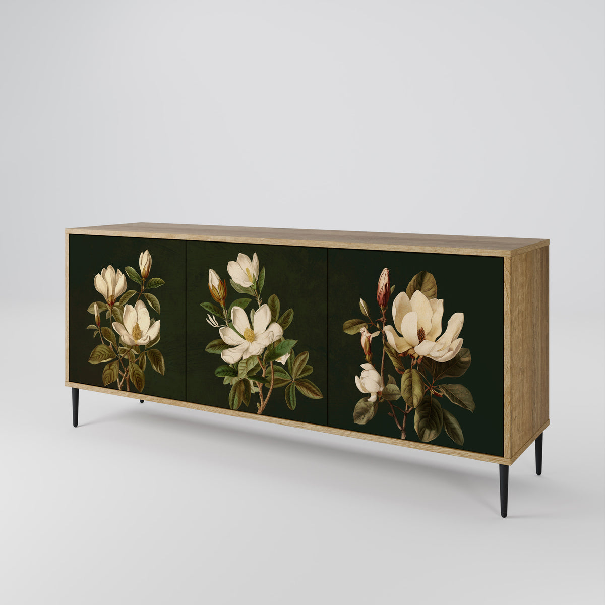 FLORAL NOIR Třídveřová komoda