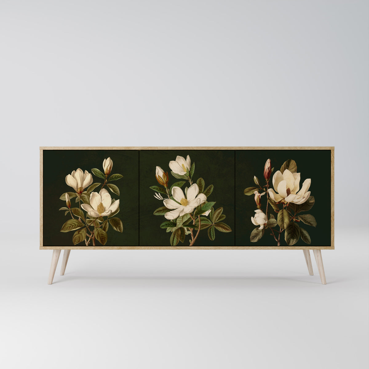 FLORAL NOIR Třídveřová komoda