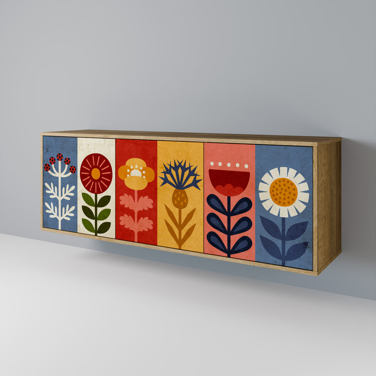 SCANDIC FLOWERET Třídveřová komoda