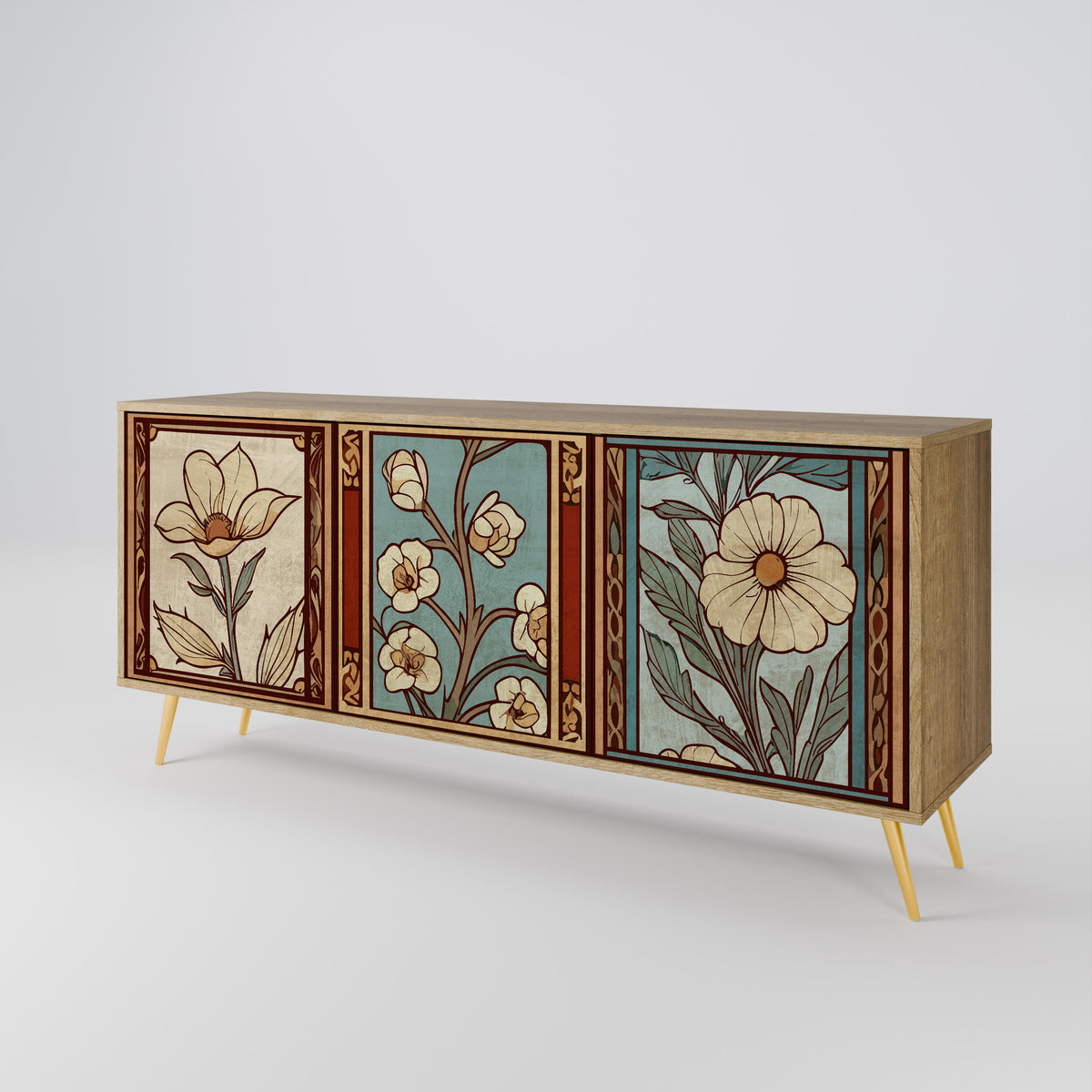 TIMELESS FLORA Třídveřová komoda