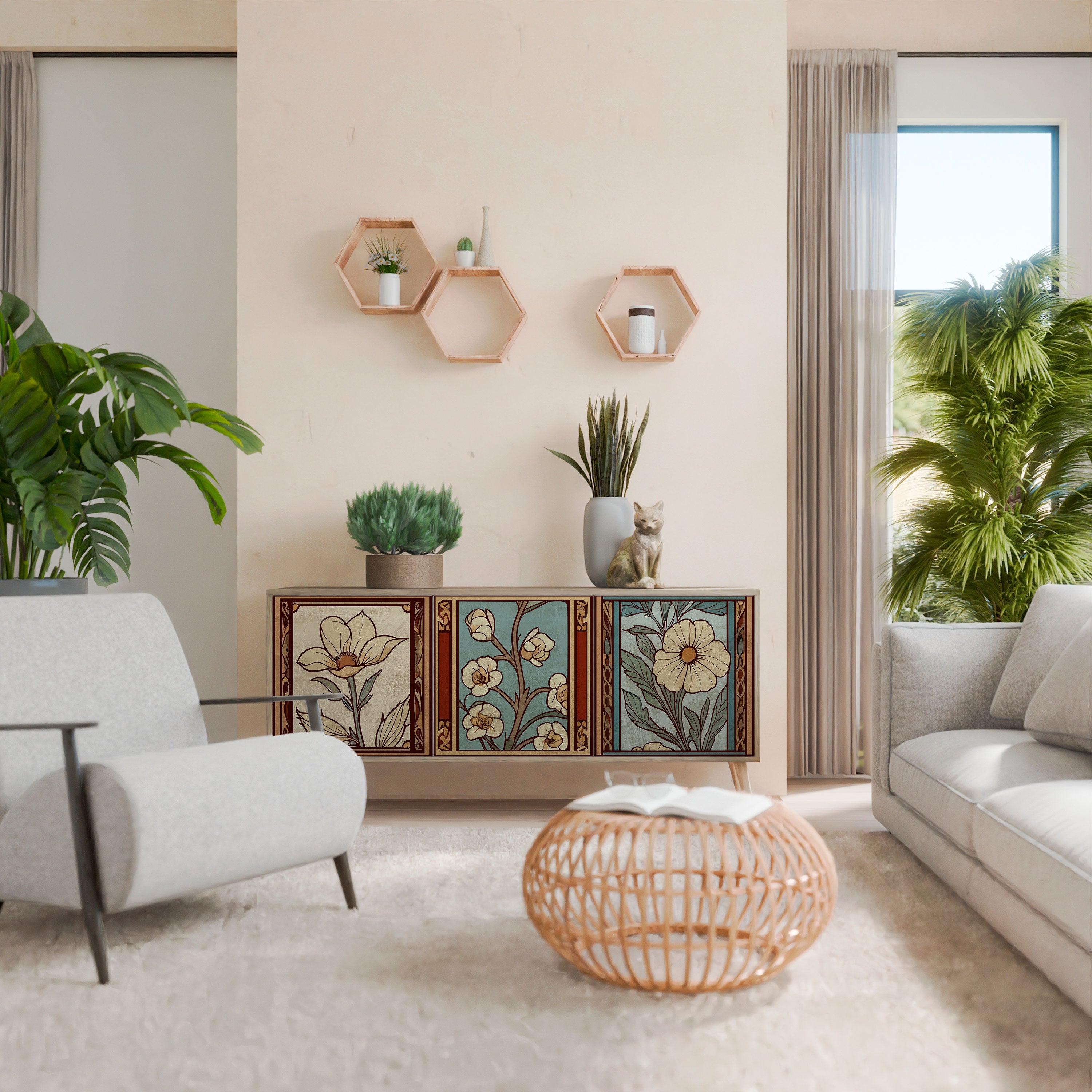 TIMELESS FLORA 3-Door Sideboard