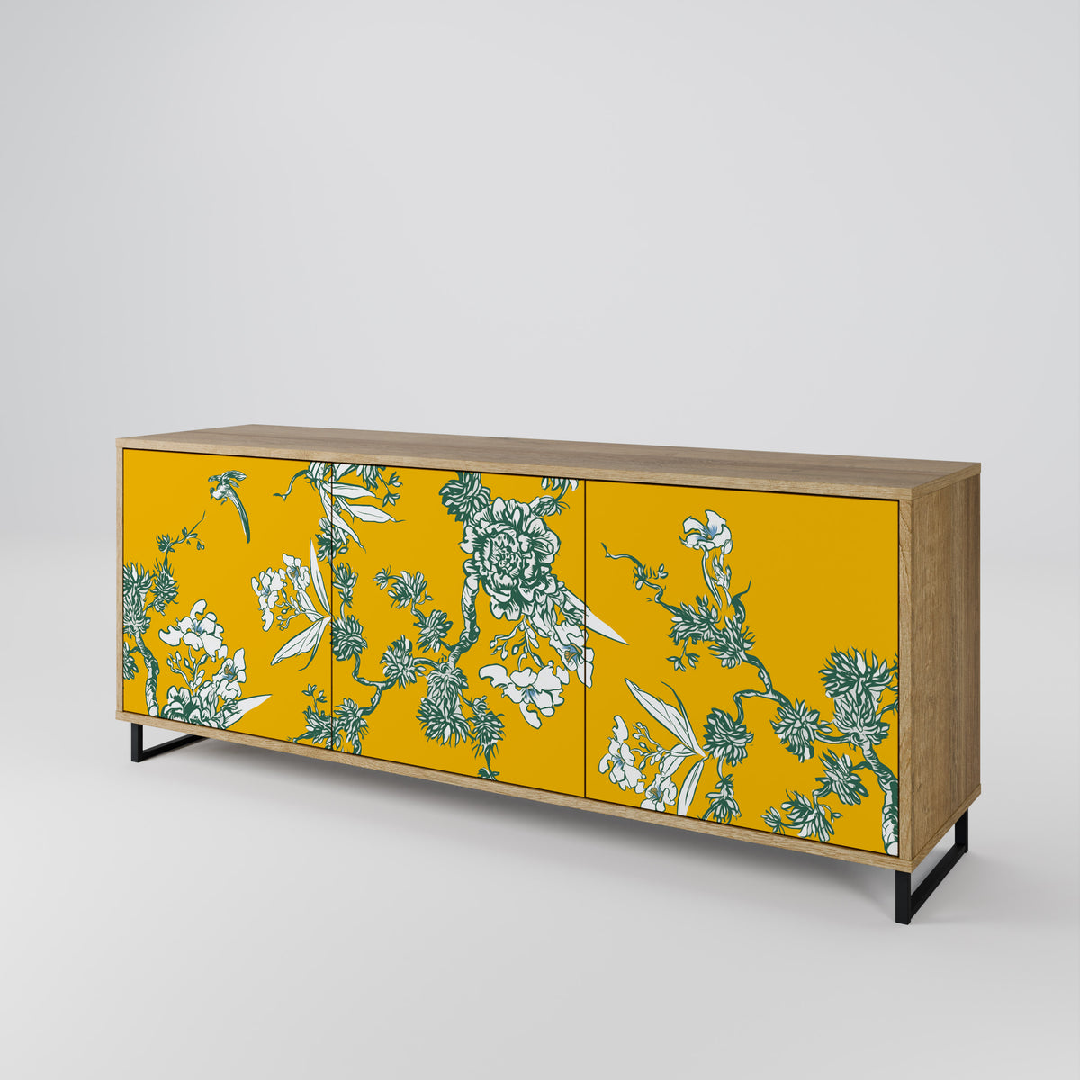 YELLOW CHINOISERIE Třídveřová komoda