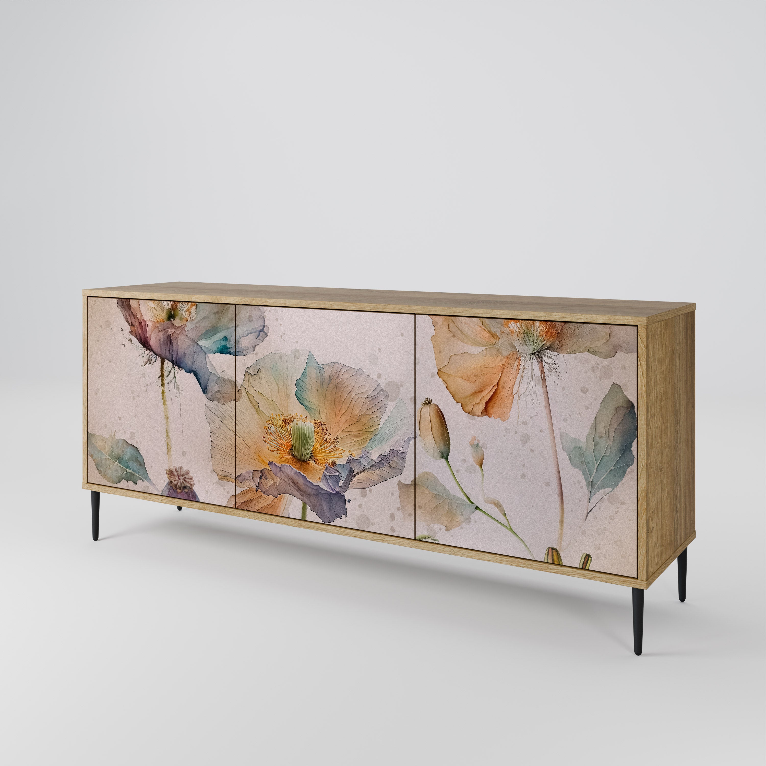 SOFTEN POPPY 3-Door Sideboard