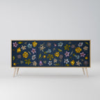 FLOWERS ON NAVY BLUE 3-Door Sideboard