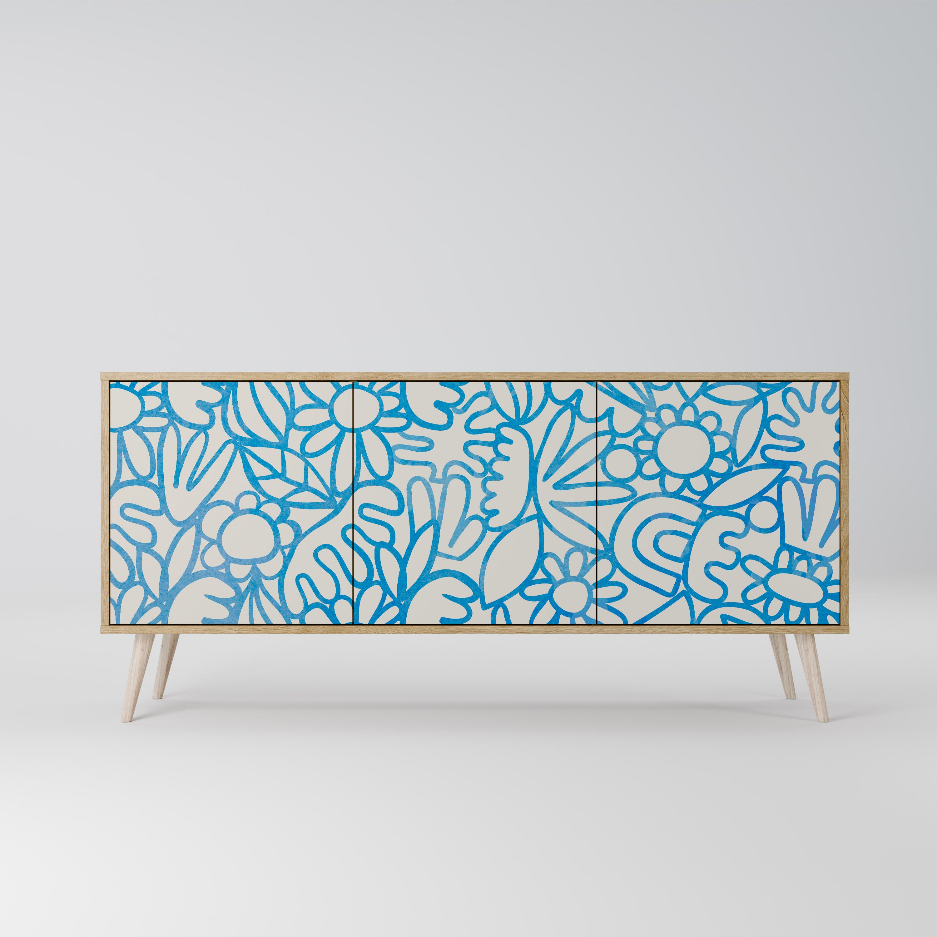 BLOOMY MORNING 3-Door Sideboard