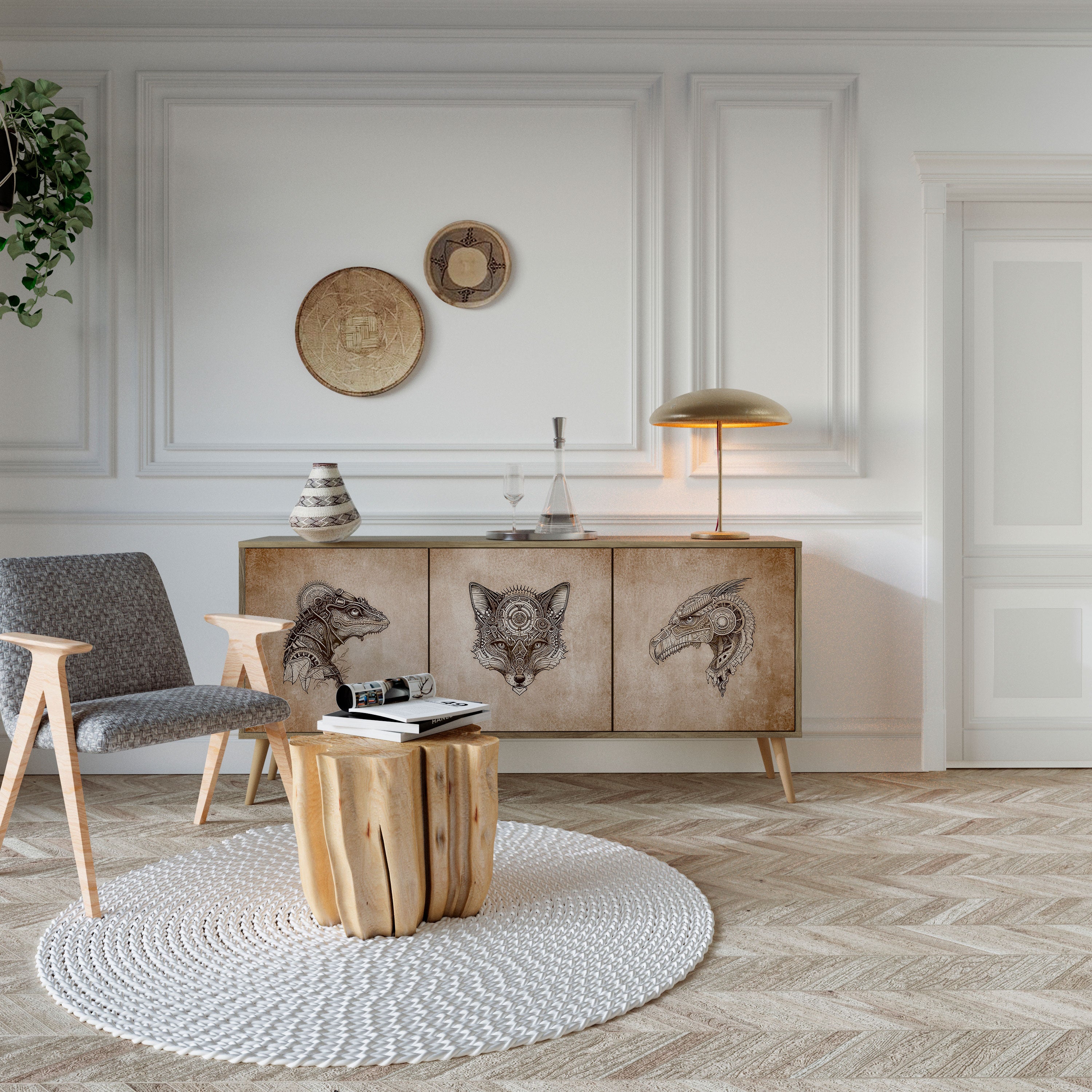 STEAMPUNK CLAN 3-Door Sideboard