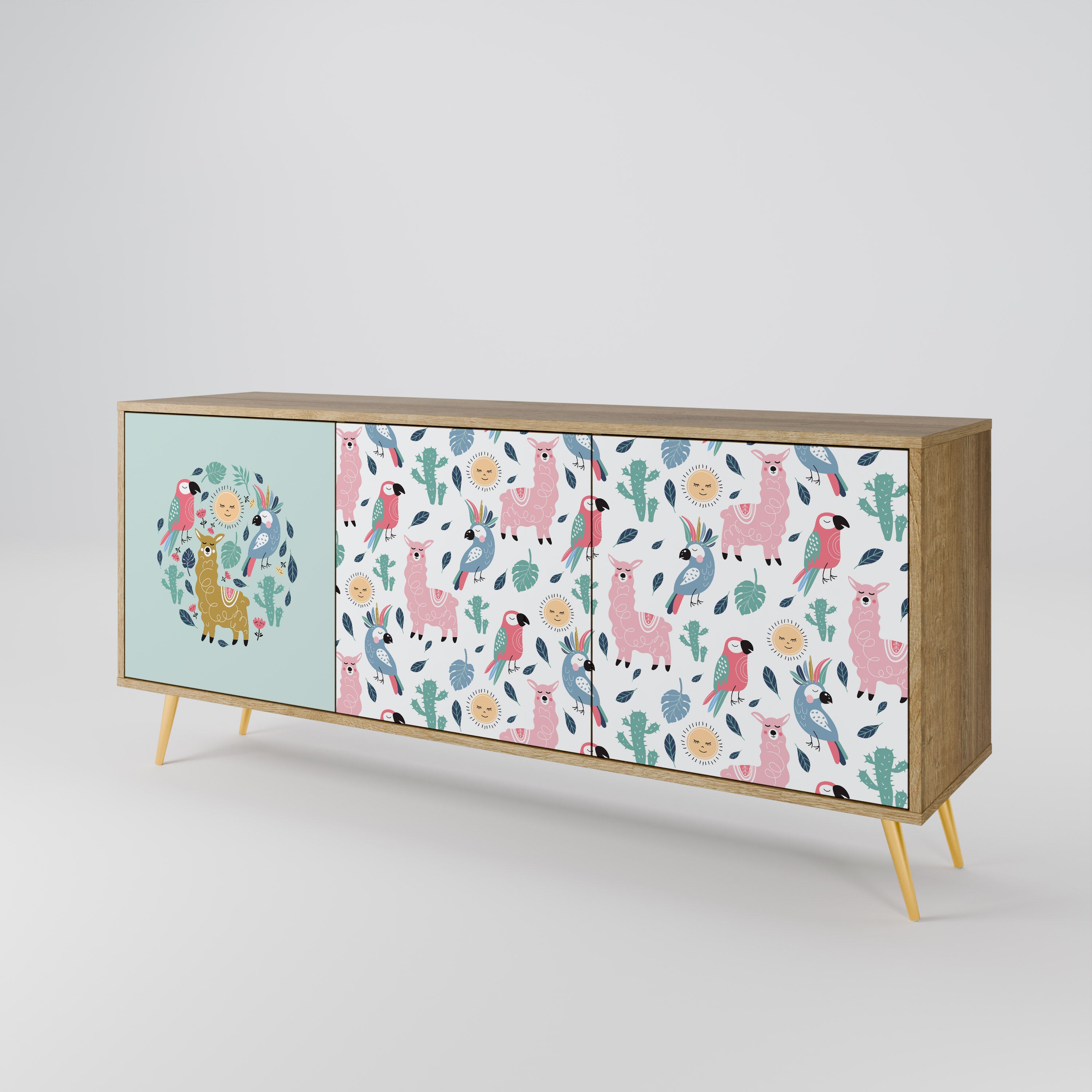 COLORFUL ALPACAS 3-Door Sideboard