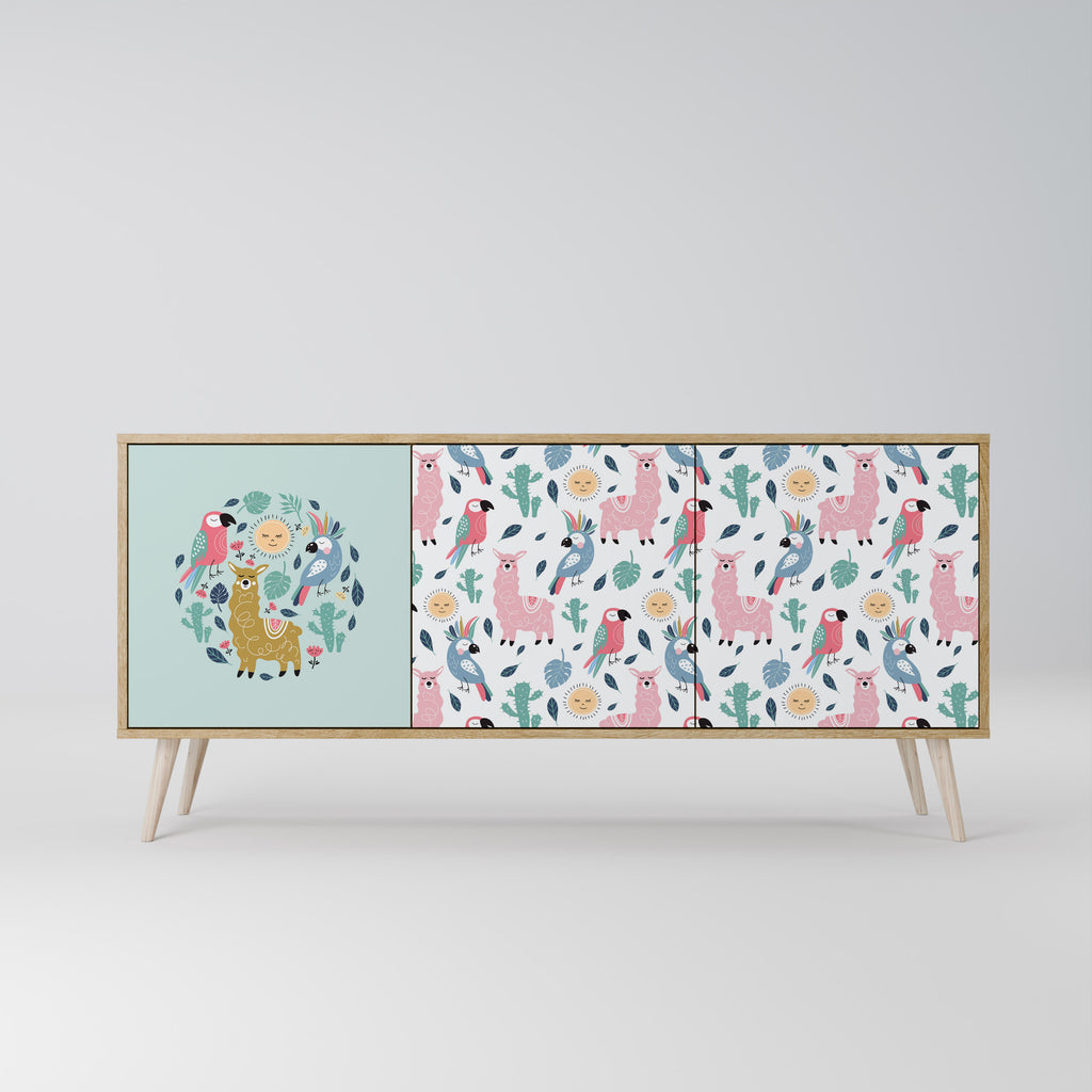 COLORFUL ALPACAS 3-Door Sideboard