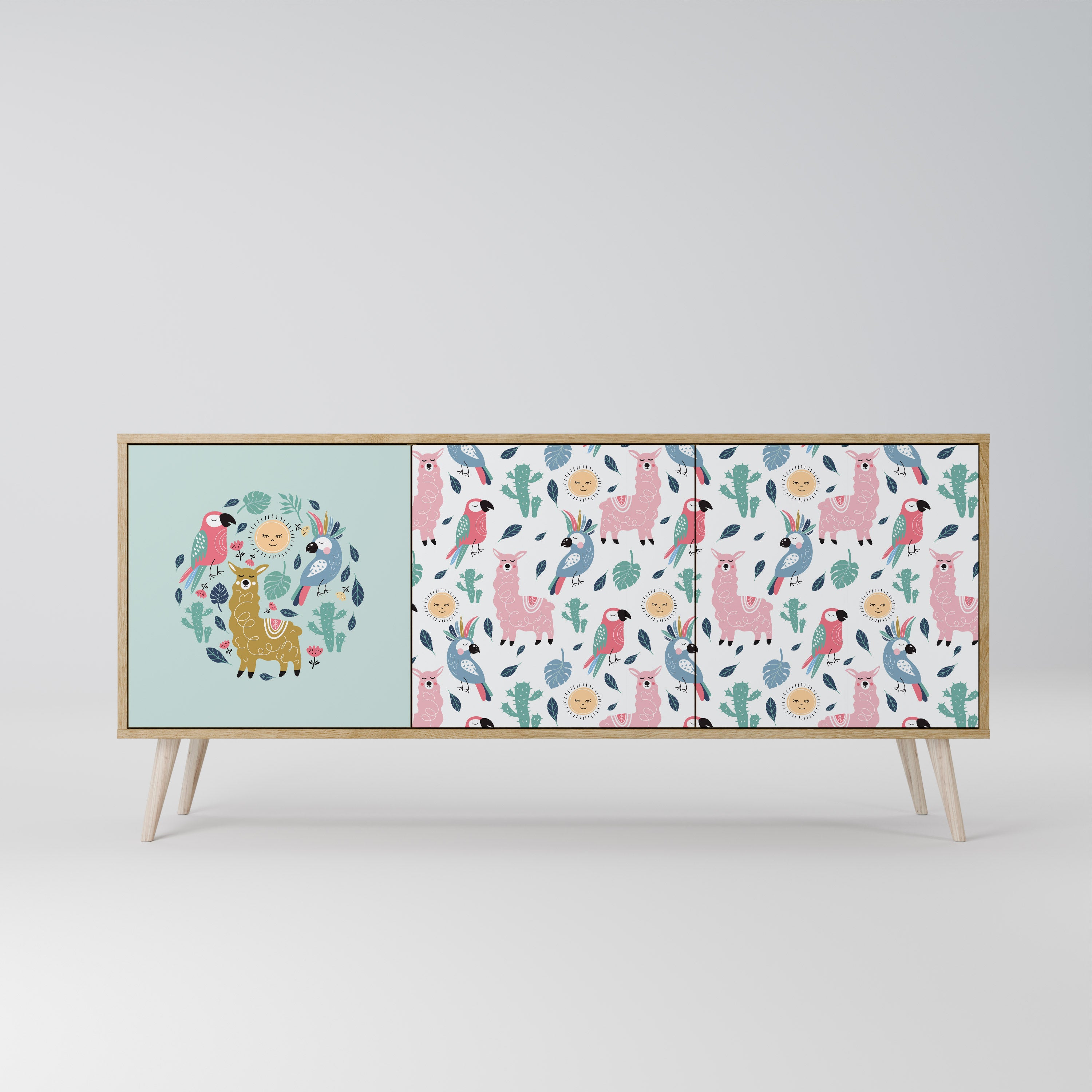 COLORFUL ALPACAS 3-Door Sideboard