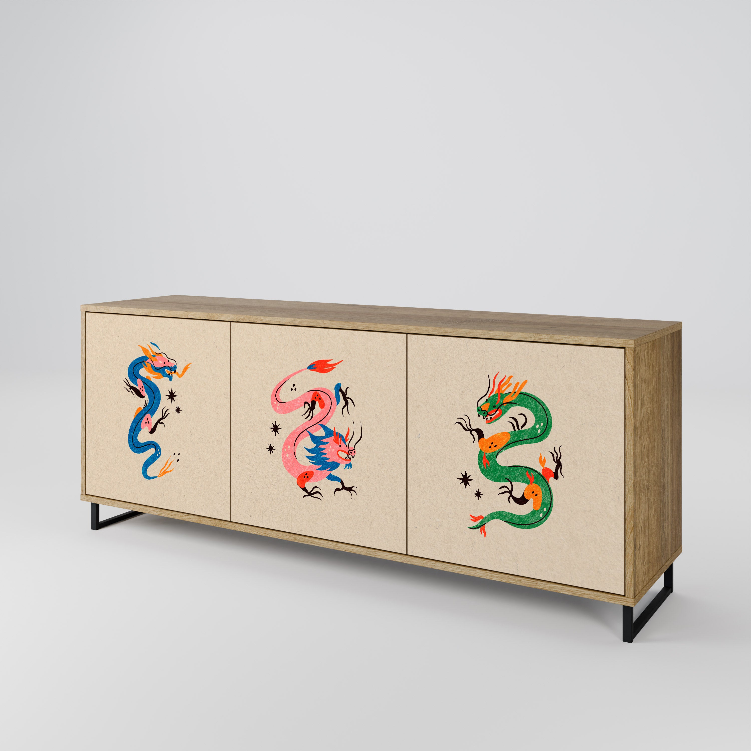 MYTHOLOGICAL CREATURES 3-Door Sideboard