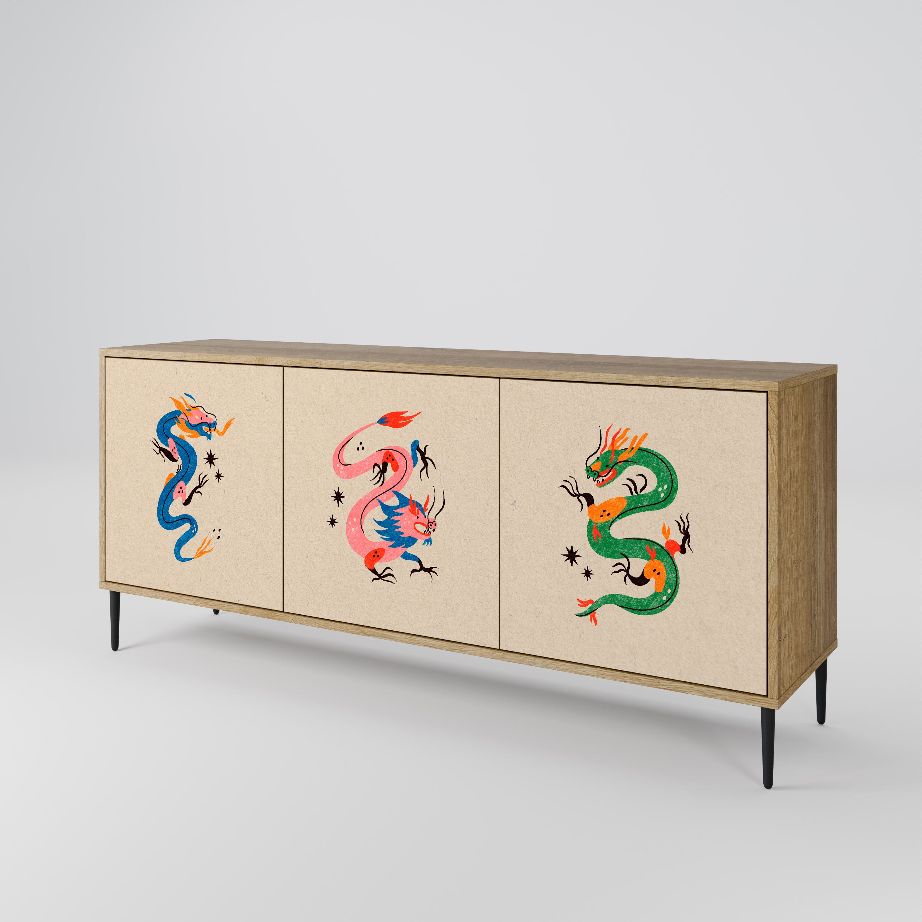 MYTHOLOGICAL CREATURES 3-Door Sideboard