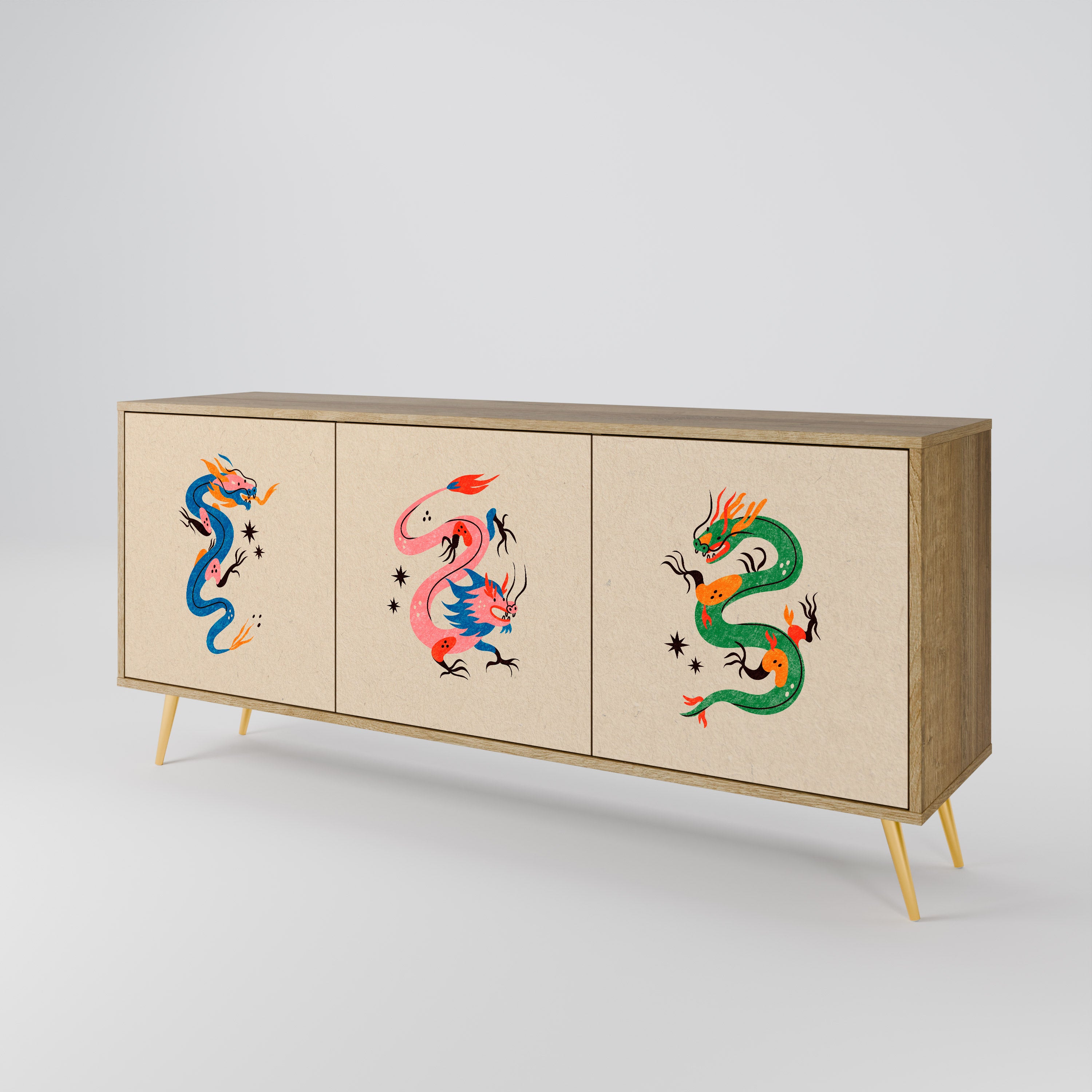 MYTHOLOGICAL CREATURES 3-Door Sideboard
