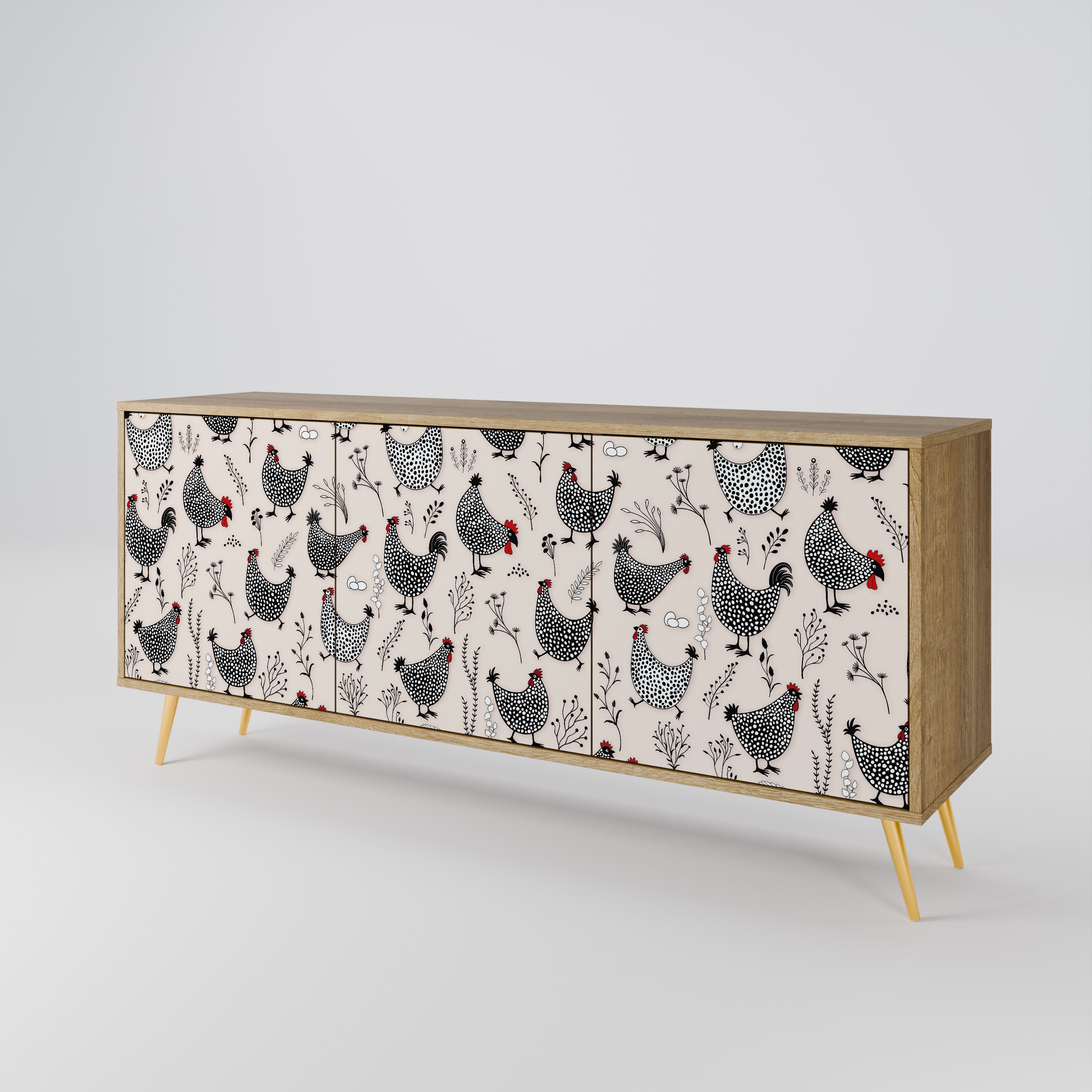 HAPPY HENS 3-Door Sideboard