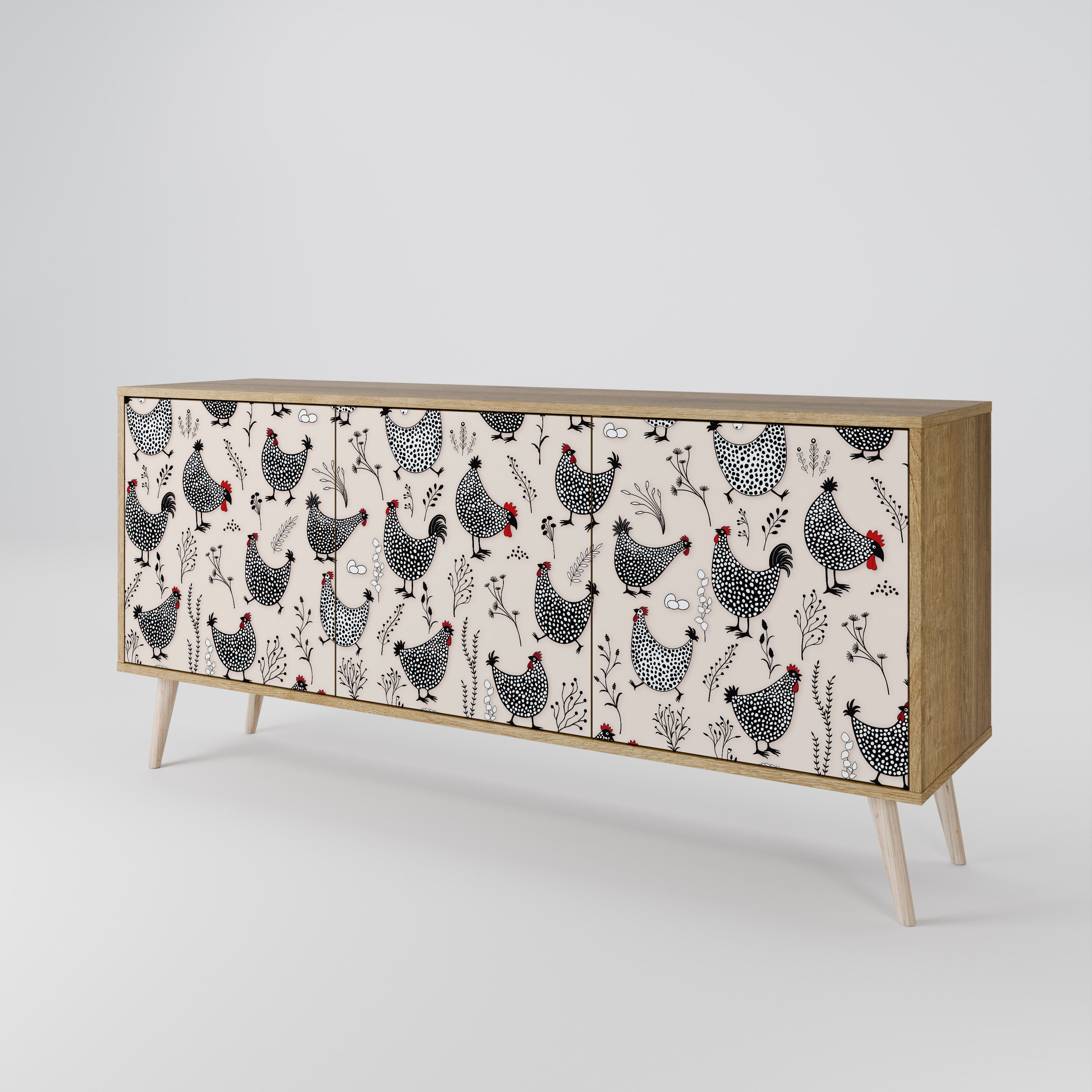 HAPPY HENS 3-Door Sideboard